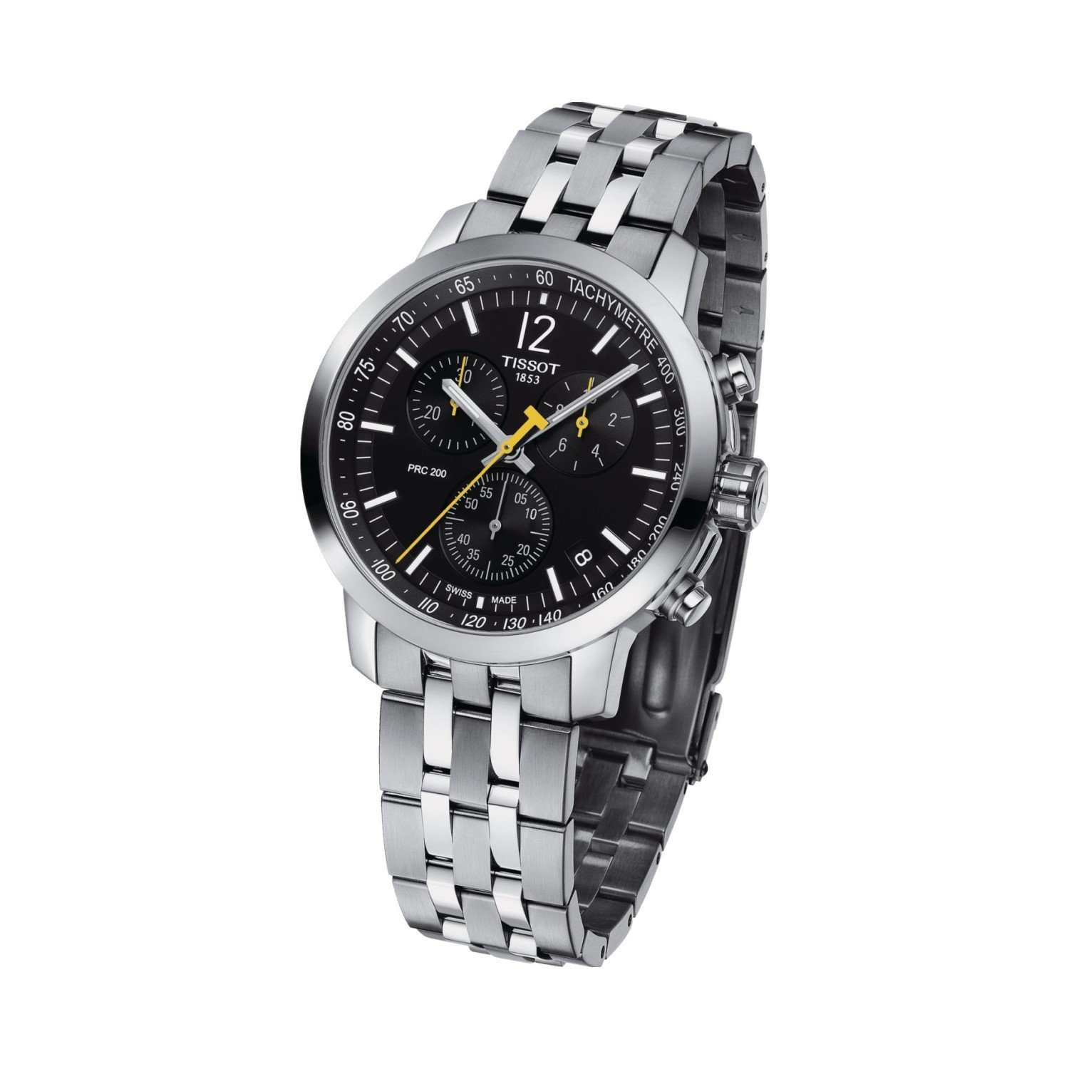 Montre Tissot PRC 200 Chronograph cadran Noir bracelet Acier T114.417.11.057.00