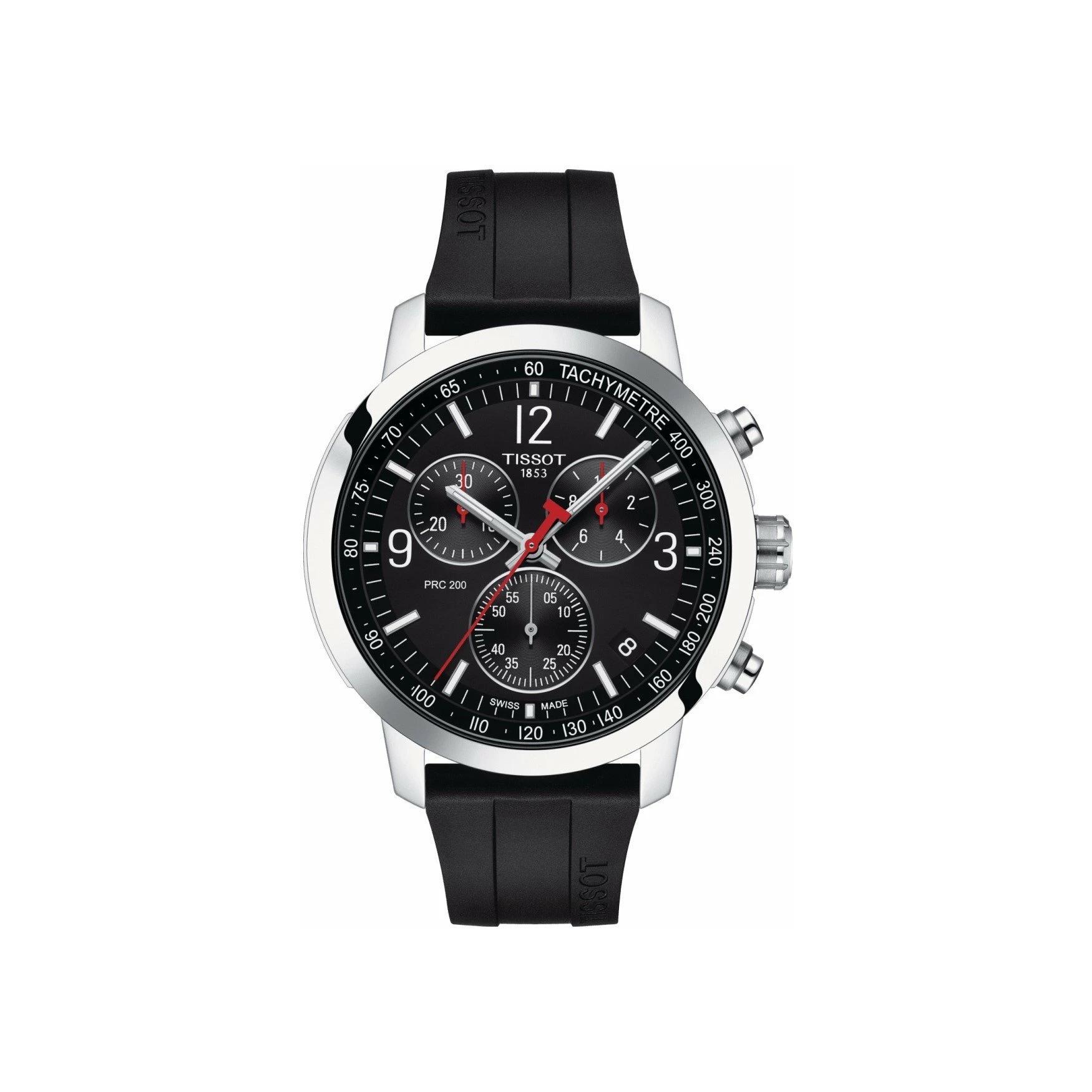 Montre Tissot PRC 200 Chronograph cadran Noir bracelet Caoutchouc T114.417.17.057.00