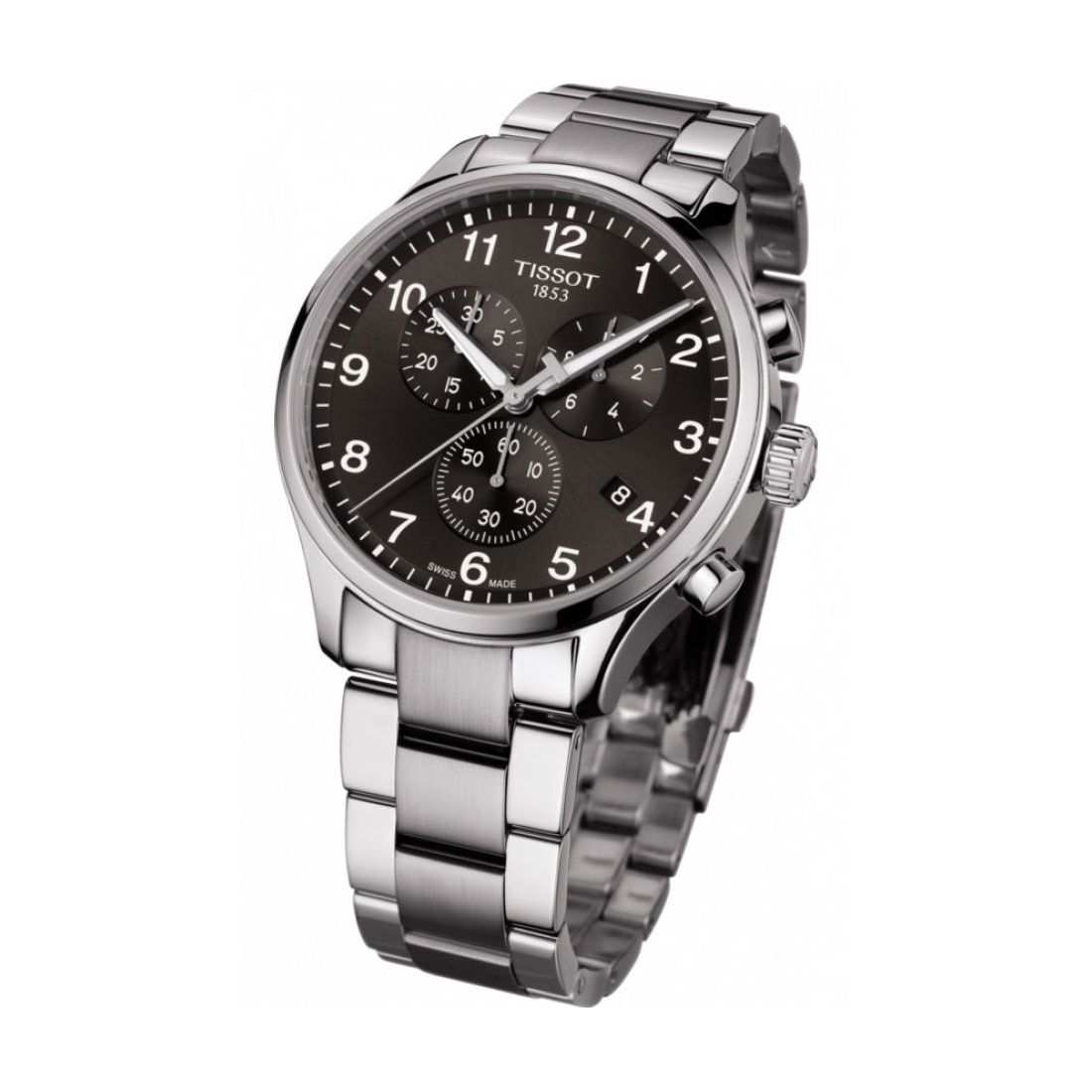 Montre Tissot Chrono XL Classic cadran Noir bracelet Acier T116.617.11.057.01