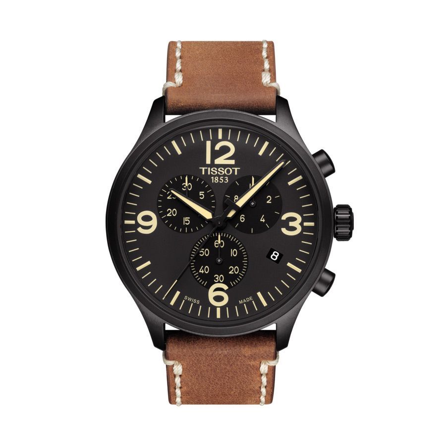 Montre Tissot Chrono XL cadran Noir bracelet Cuir T116.617.36.057.00