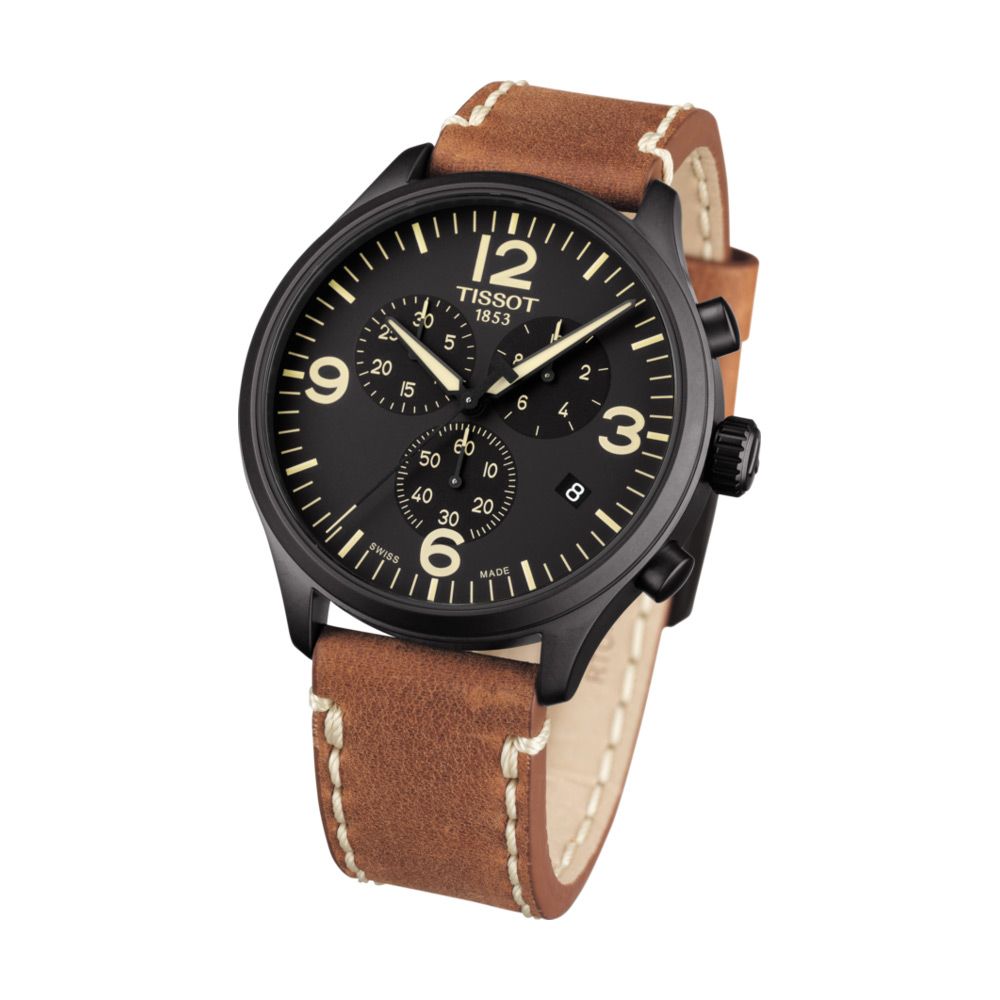 Montre Tissot Chrono XL cadran Noir bracelet Cuir T116.617.36.057.00
