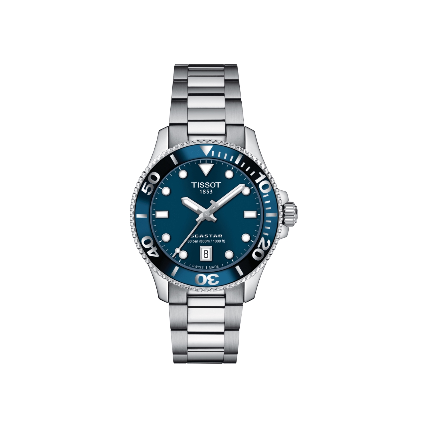 Montre Tissot Seastar 1000 36mm cadran Bleu bracelet Acier T120.210.11.041.00