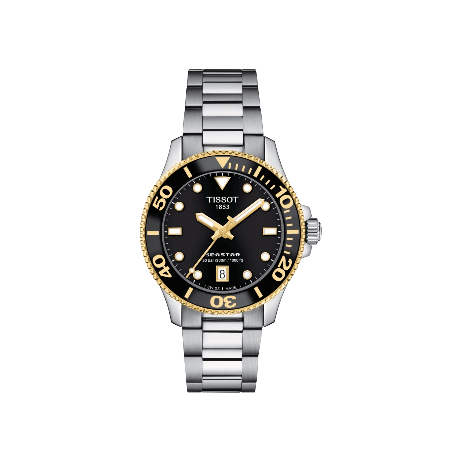 Montre Tissot Seastar 1000 36mm cadran Noir bracelet Acier T120.210.21.051.00