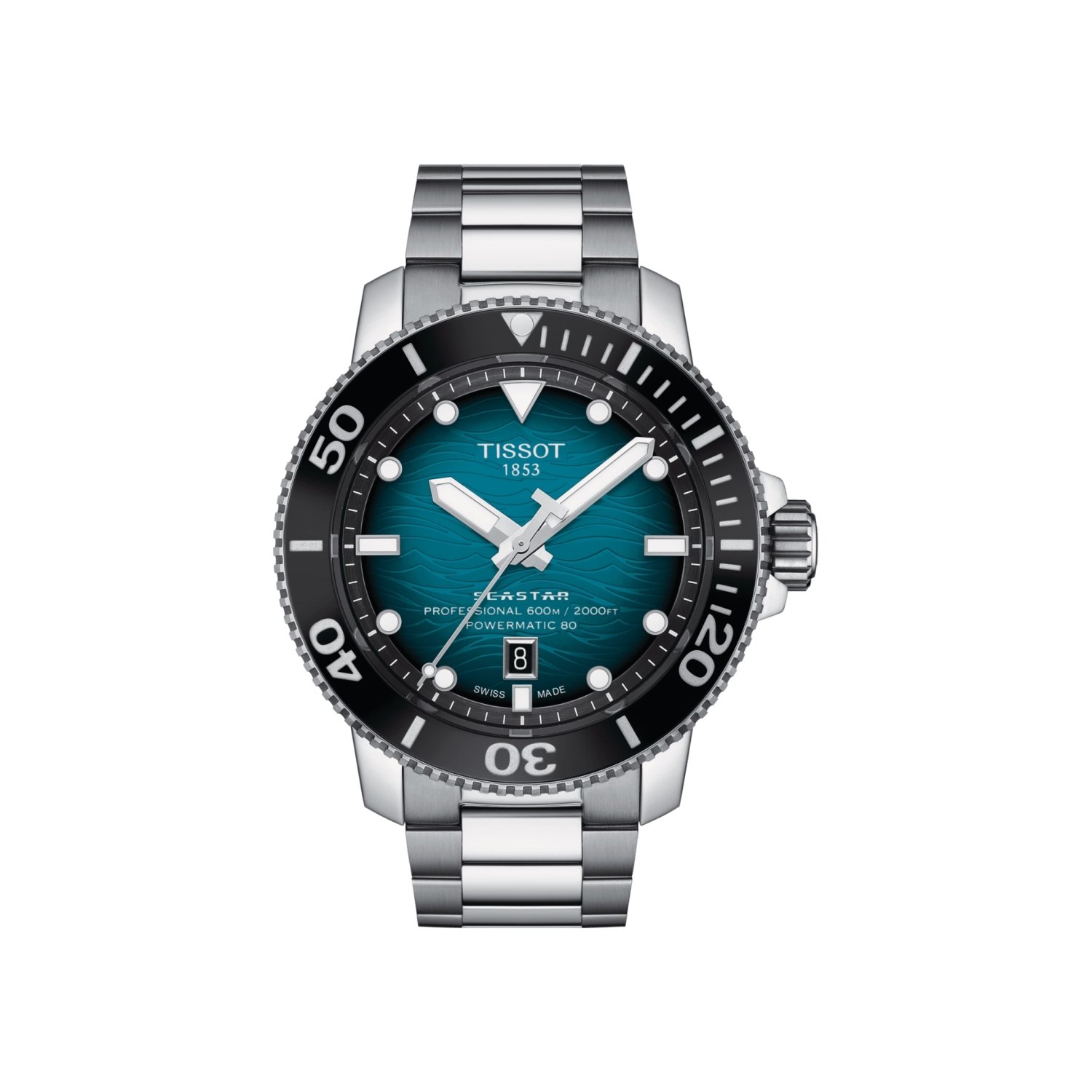 Montre Tissot Seastar 2000 Professional Powermatic 80 cadran Bleu bracelet Acier T120.607.11.041.00