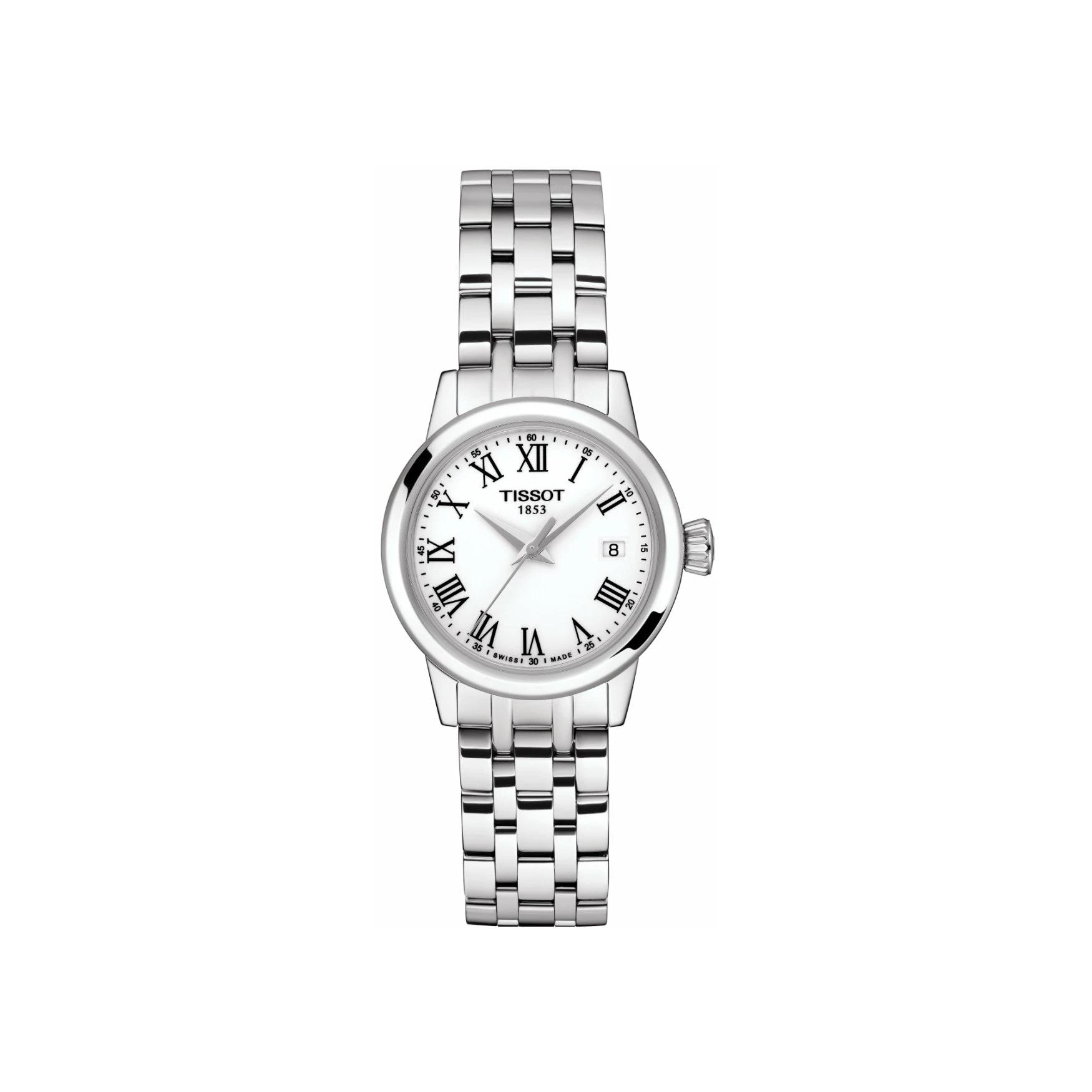 Montre Tissot Classic Dream Lady cadran Blanc bracelet Acier T129.210.11.013.00