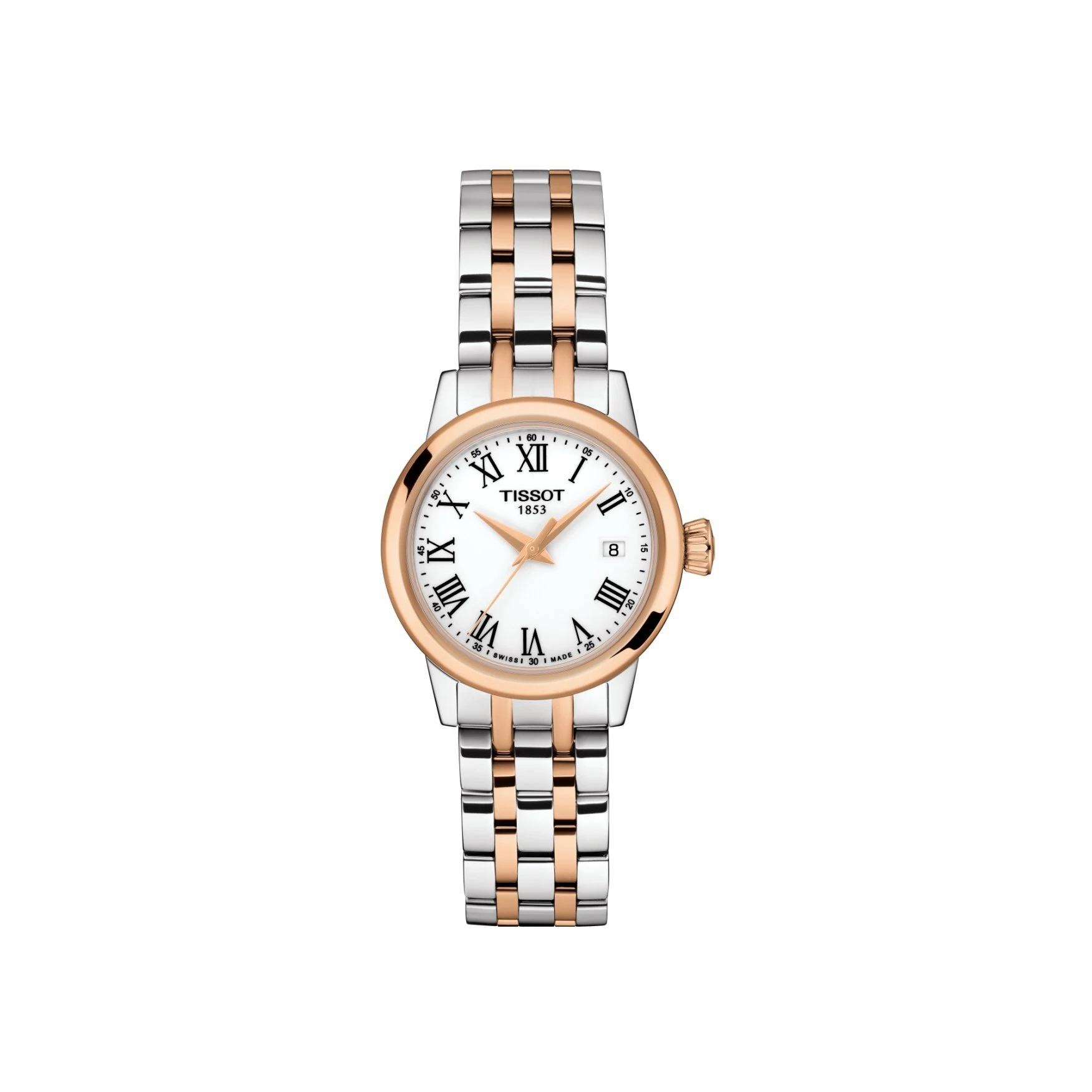 Montre Tissot Classic Dream Lady bracelet Acier/Métal doré rose T129.210.22.013.00