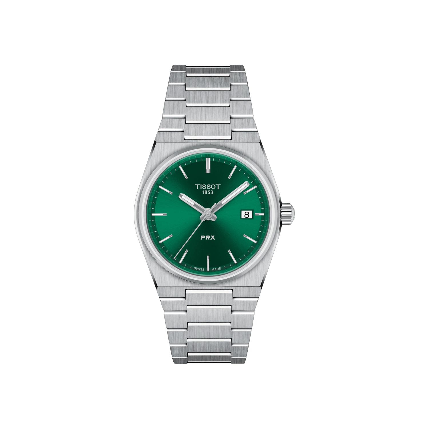 Montre Tissot PRX Quartz 35mm cadran Vert bracelet Acier T137.210.11.081.00