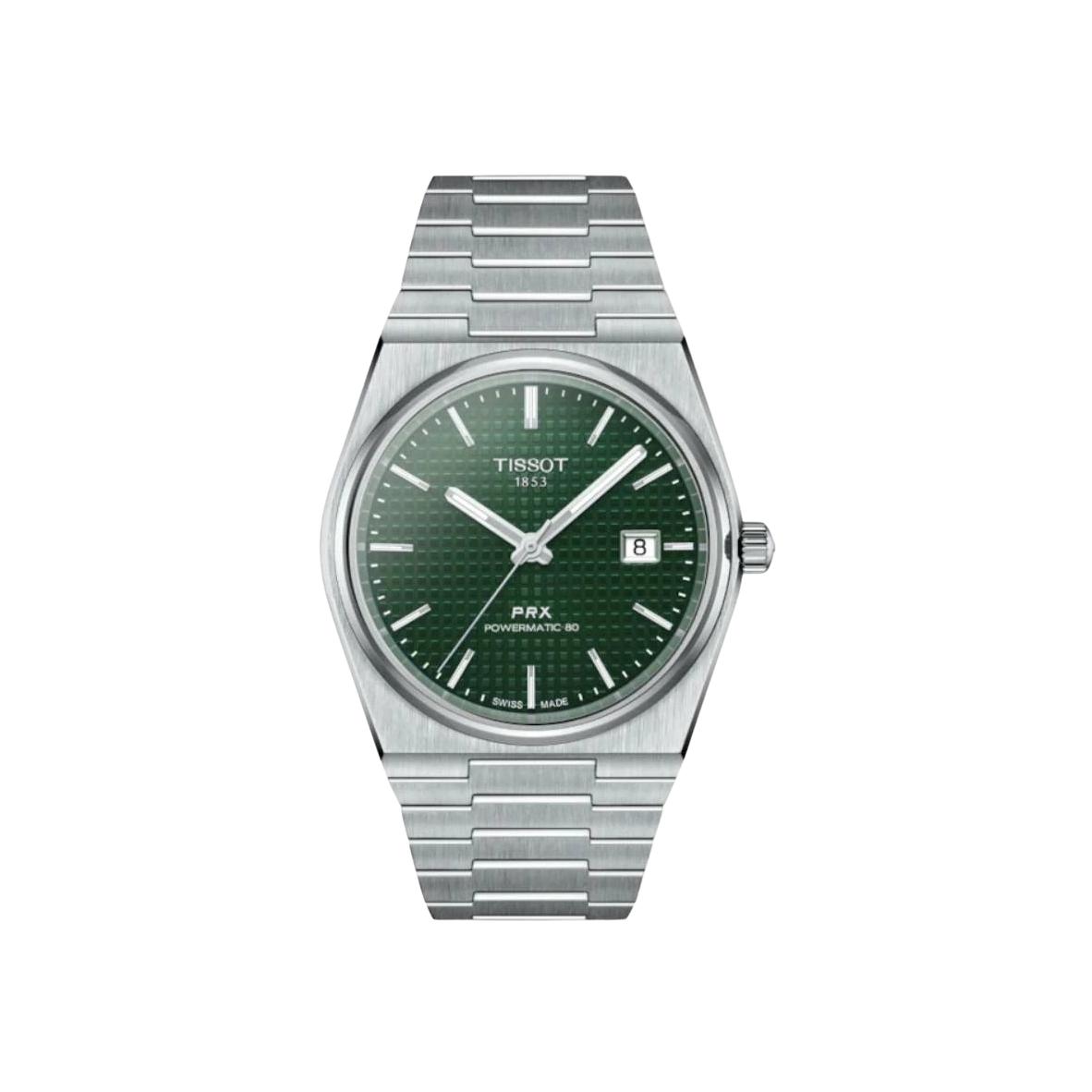 Montre Tissot PRX Powermatic 80 40mm cadran Vert bracelet Acier T137.407.11.091.00