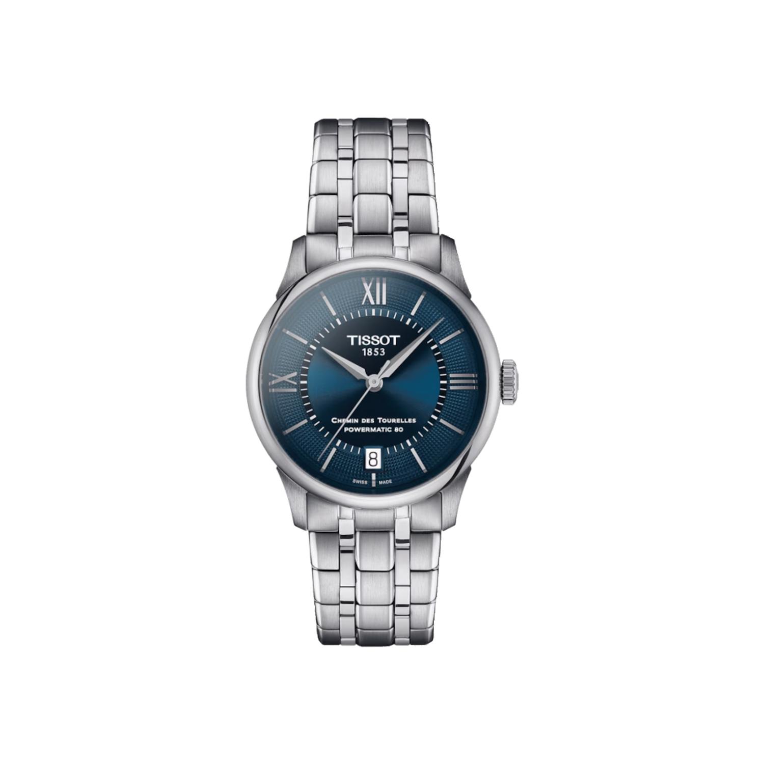 Montre Tissot Chemin Des Tourelles Powermatic 80 cadran Bleu bracelet Acier T139.207.11.048.00
