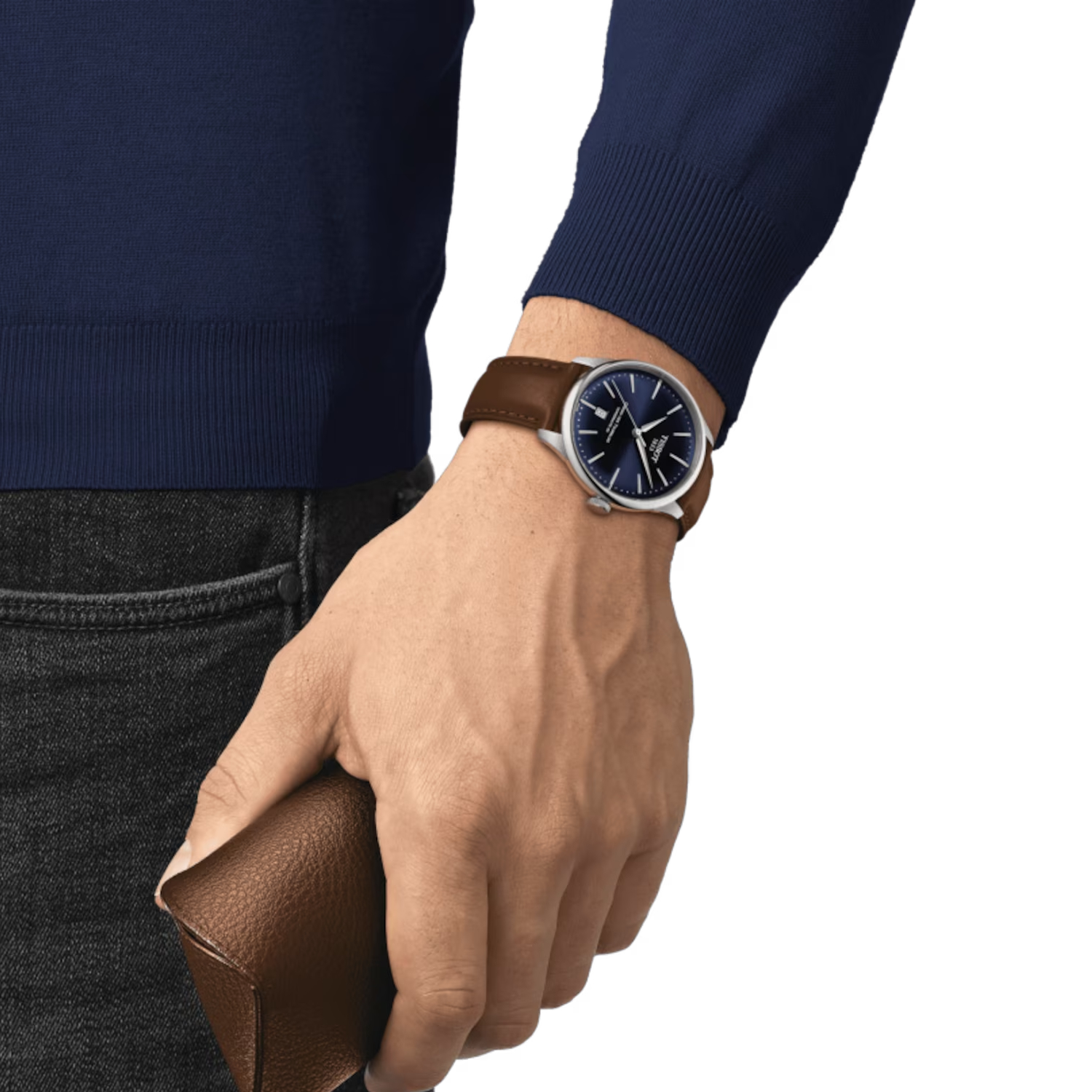 Montre Tissot Chemin des Tourelles Powermatic 80 cadran Bleu bracelet Cuir T139.807.16.041.00