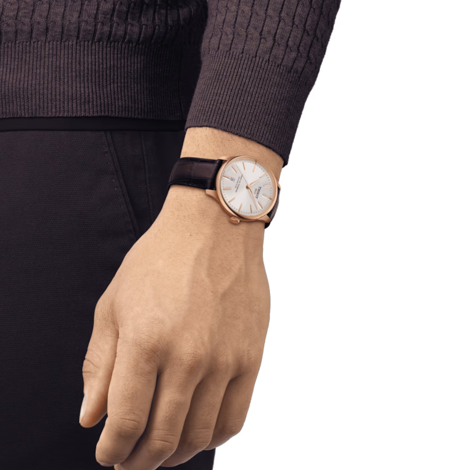 Montre Tissot T-Classic Chemin Des Tourelles Powermatic 80 bracelet Cuir d'alligator T139.807.36.031.00