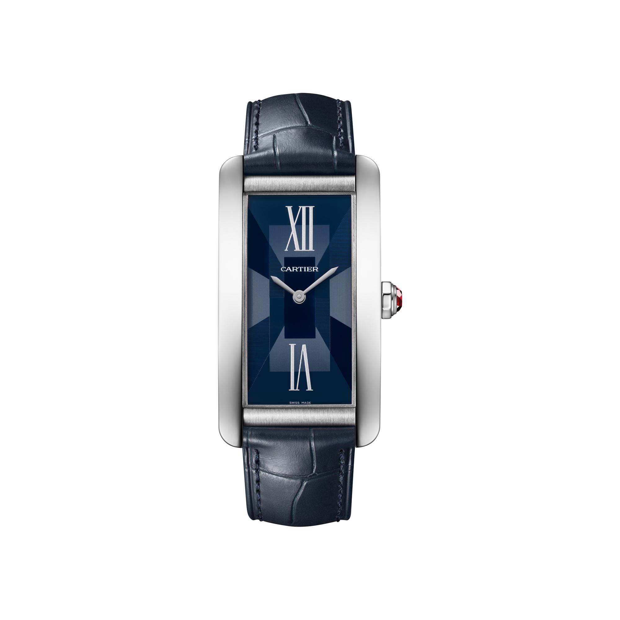 Montre Tank Américaine de Cartier Grand modèle, mouvement automatique, platine