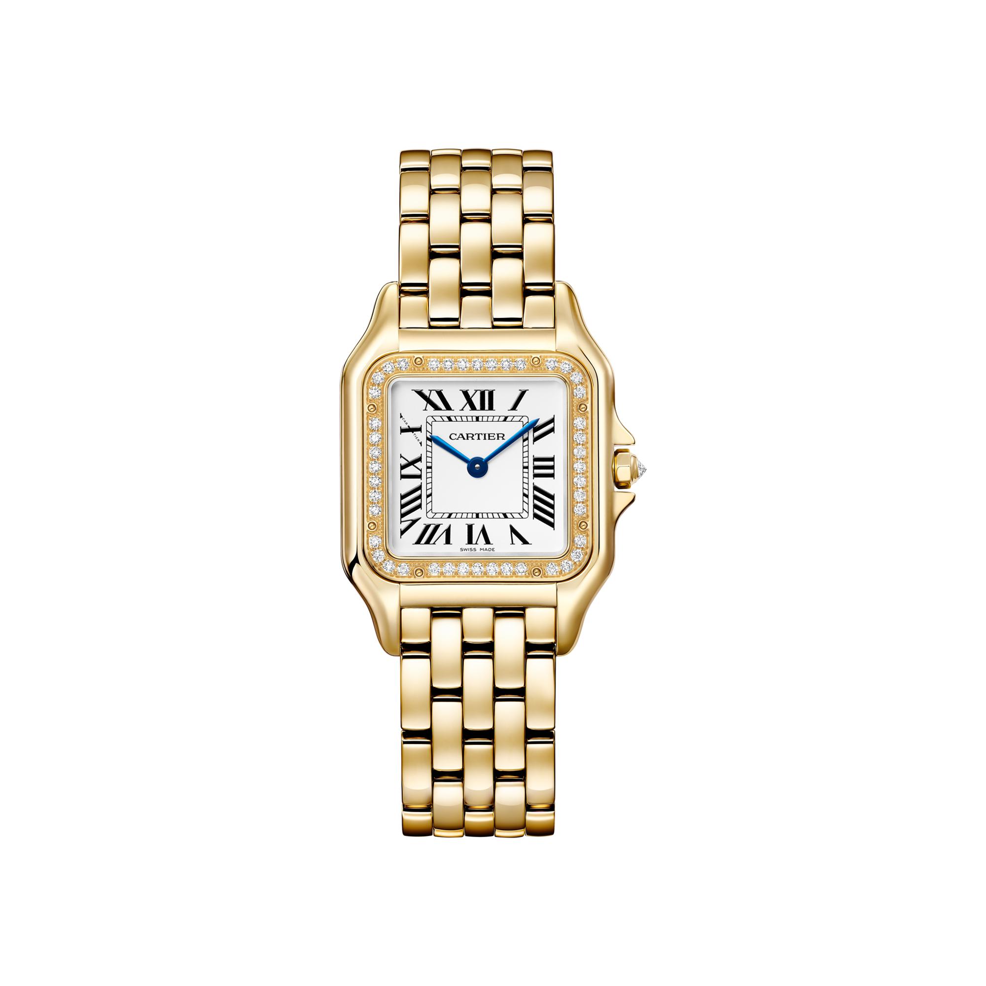 Montre Panthère de Cartier Moyen modèle, mouvement quartz, or jaune, diamants