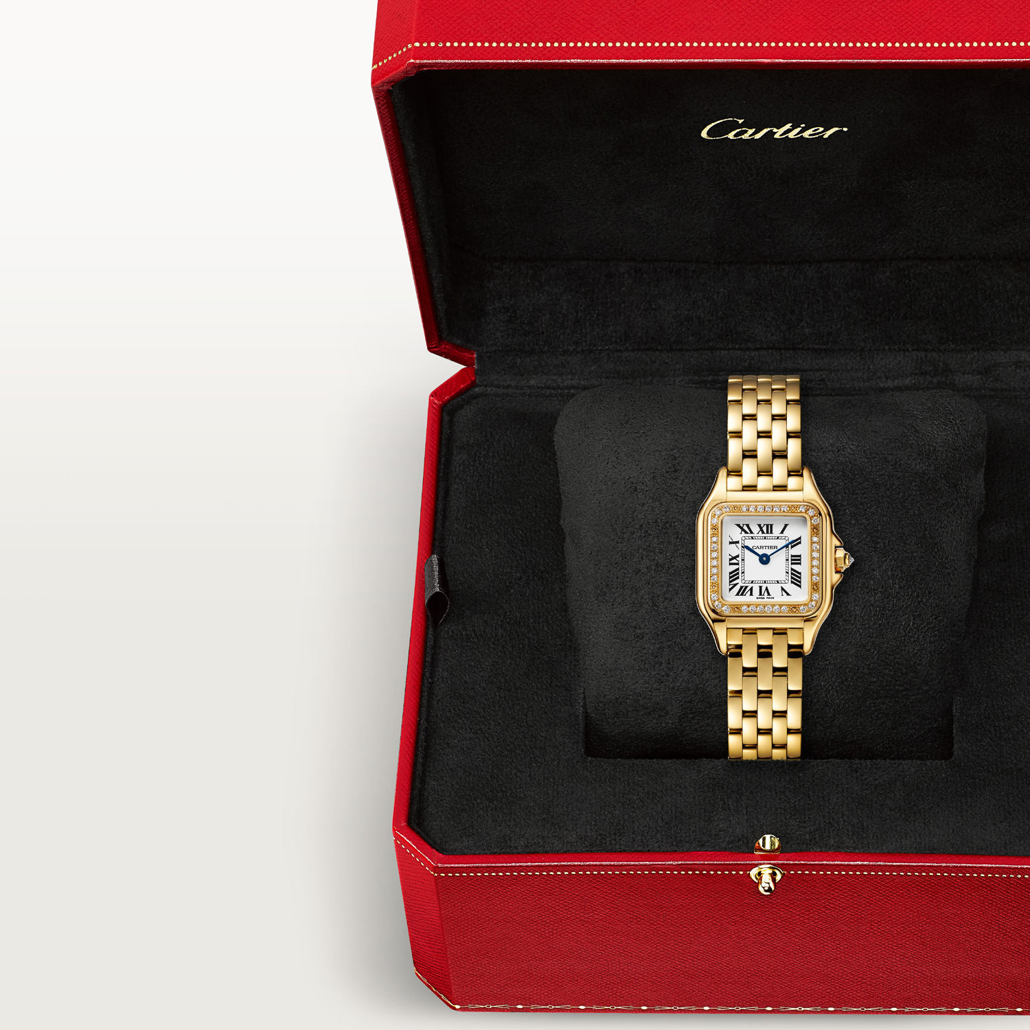 Montre Panthère De Cartier PM Petit modèle, mouvement quartz, or jaune, diamants