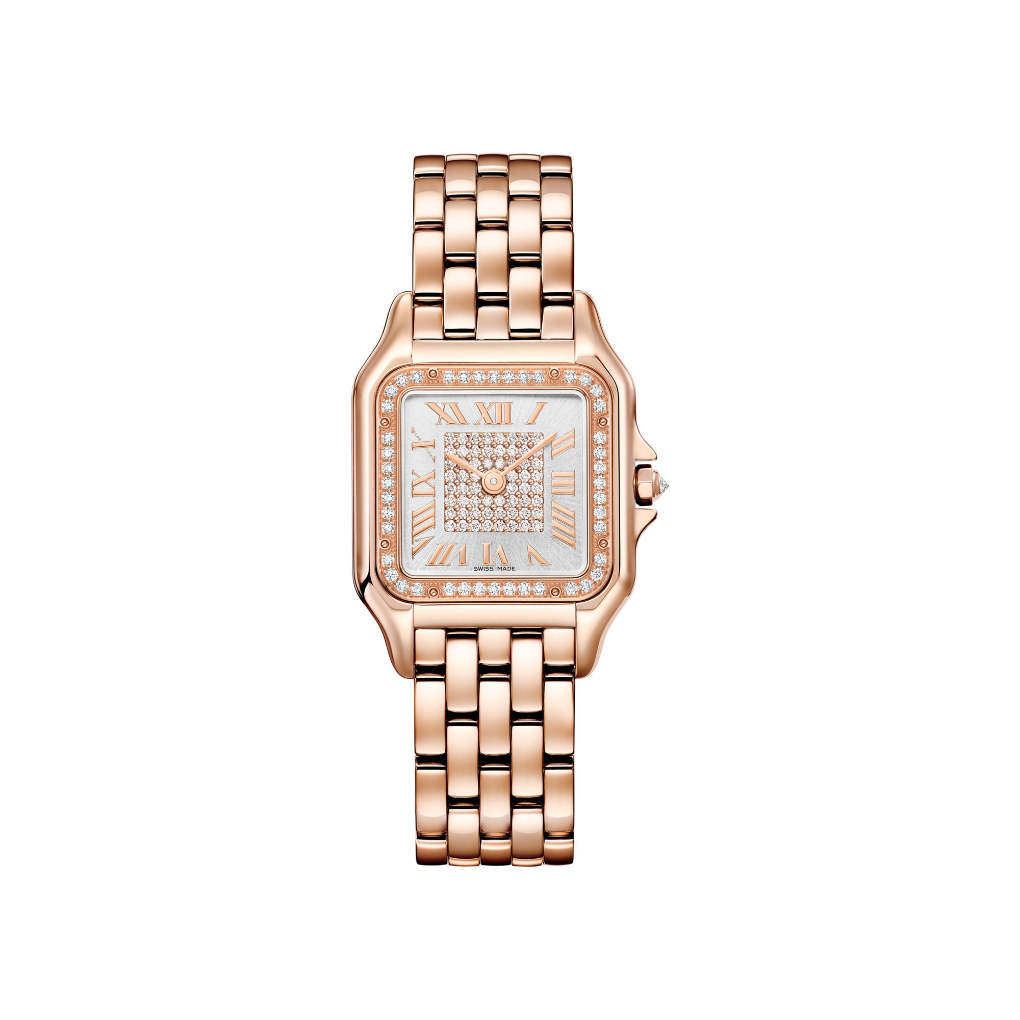 Montre Panthère de Cartier Moyen modèle, quartz, or rose, diamants
