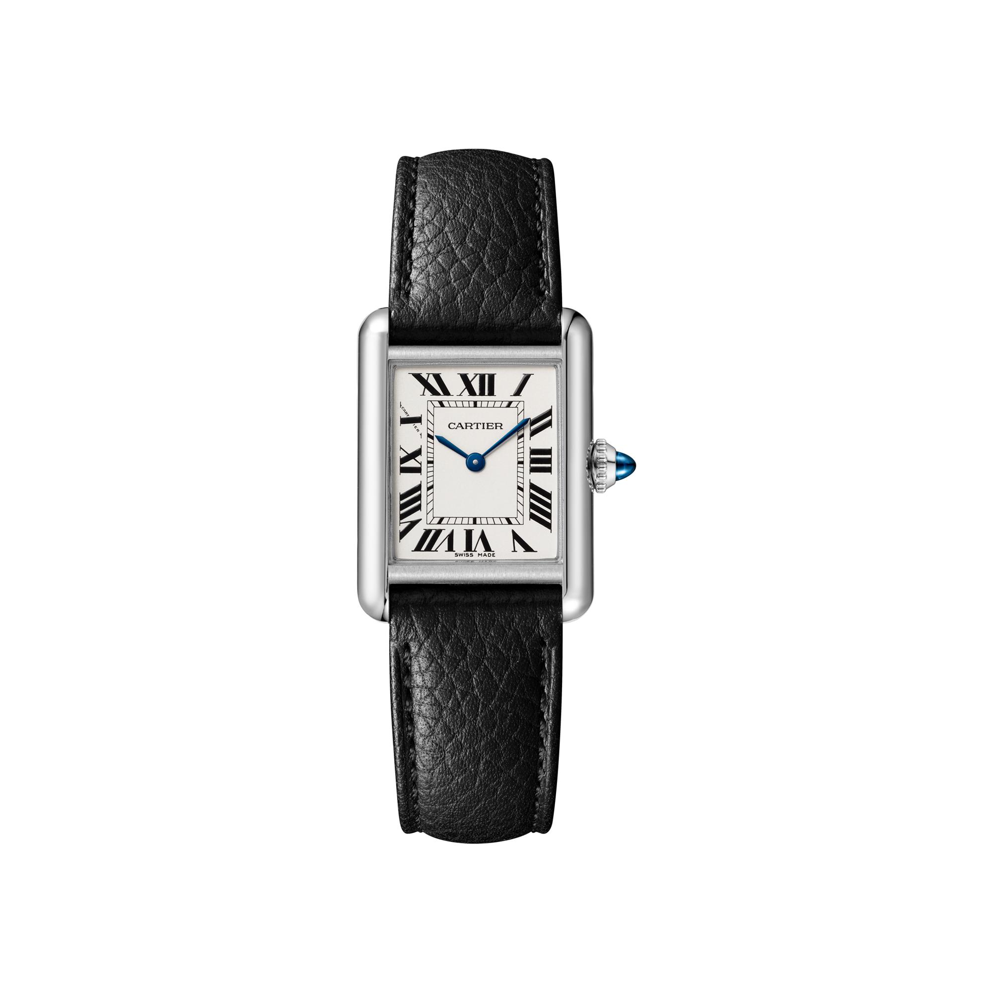 Montre Tank Must de Cartier Petit modèle, mouvement quartz, acier, cuir