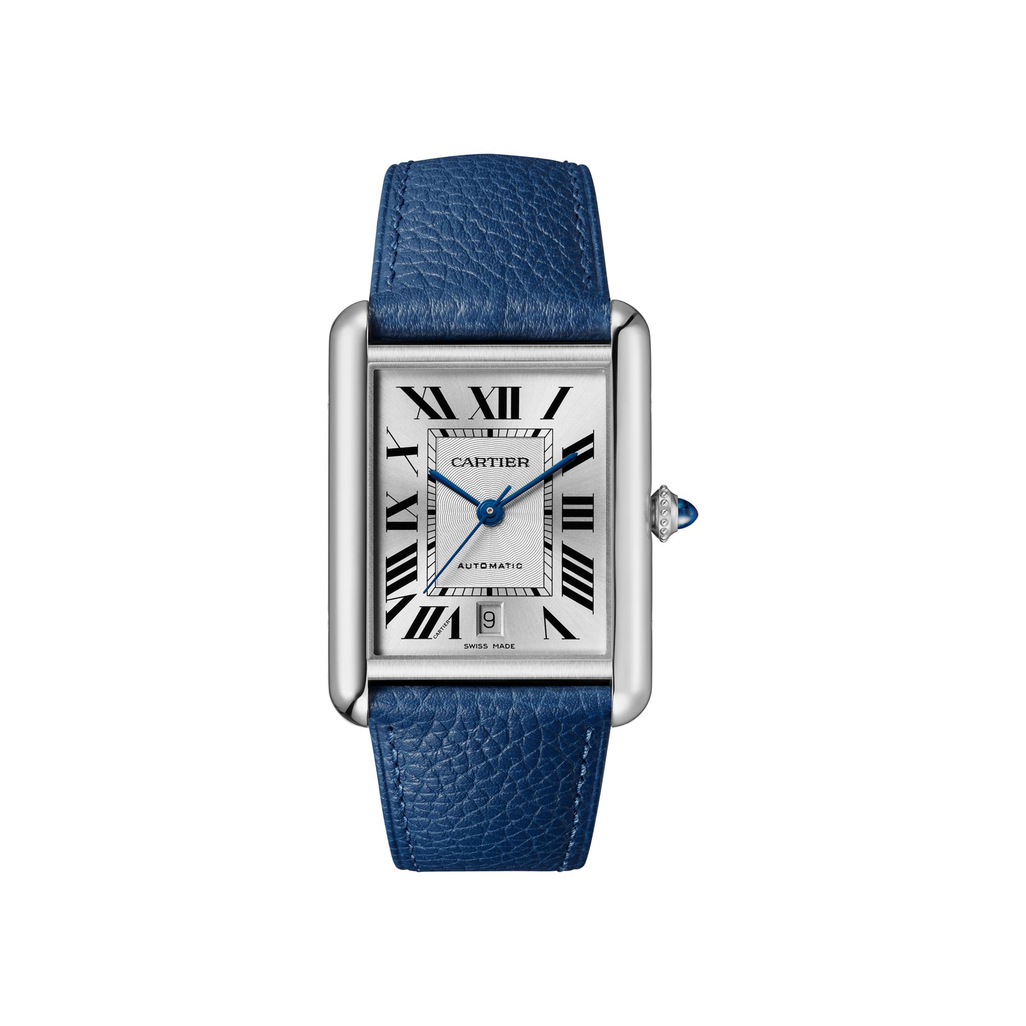 Montre Tank Must de Cartier Modèle extra-large, mouvement automatique, acier, cuir