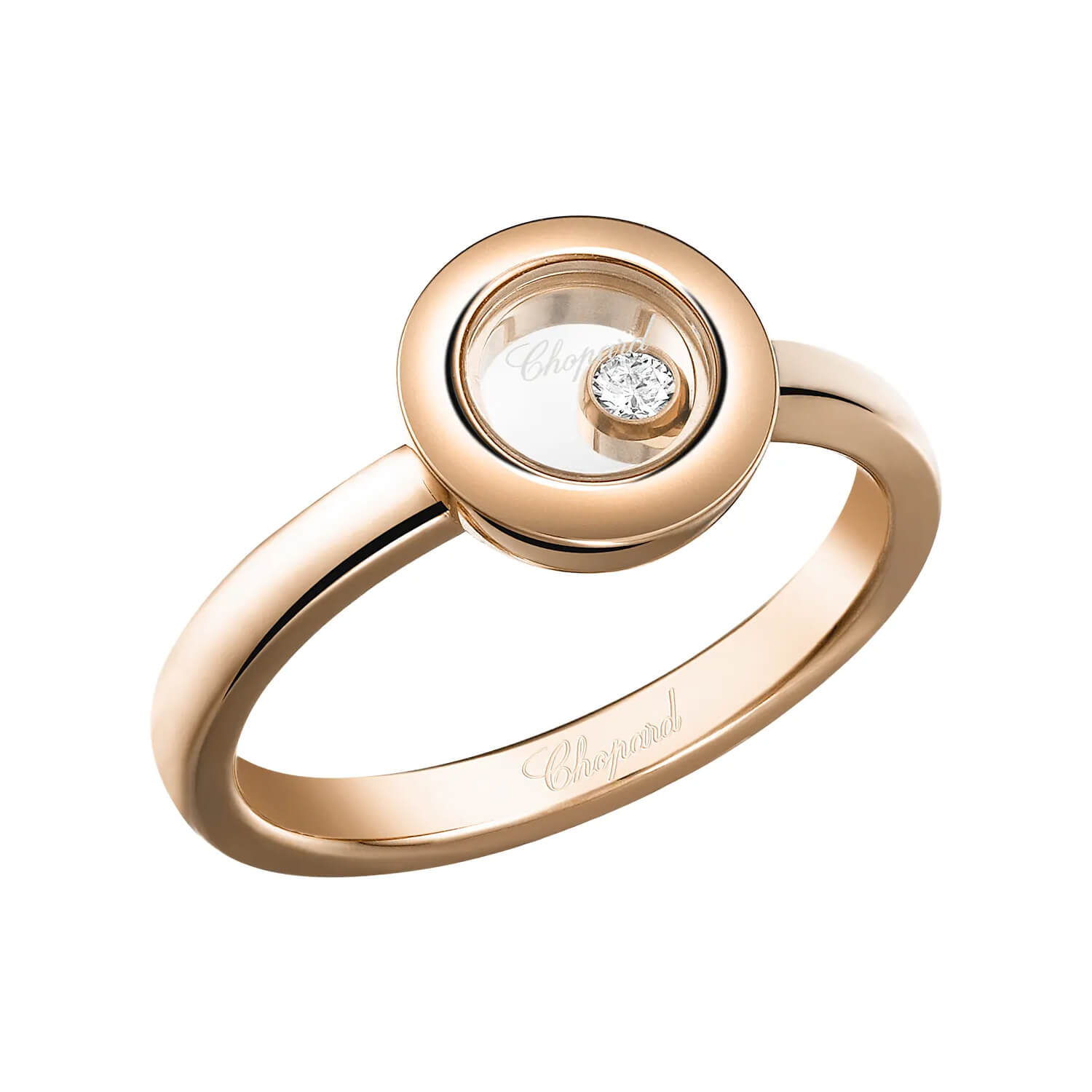 Bague Chopard Happy Diamonds Icons en or rose et diamant, taille 52