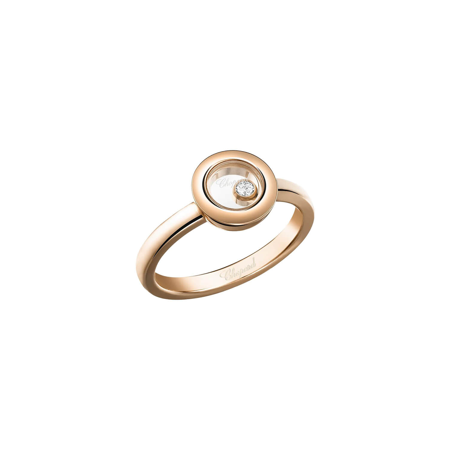 Bague Chopard Happy Diamonds Icons en or rose et diamant, taille 52