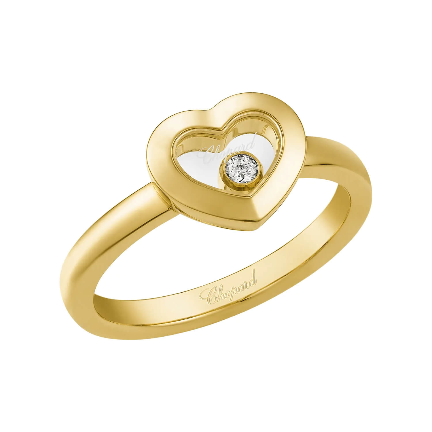 Bague Chopard Happy Diamonds Icons en or jaune et diamant, taille 54
