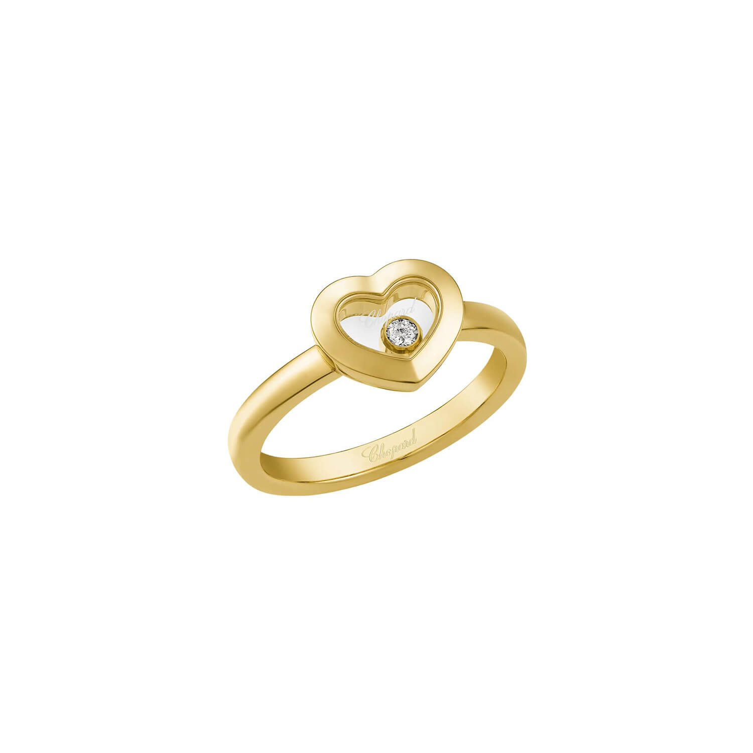 Bague Chopard Happy Diamonds Icons en or jaune et diamant, taille 54