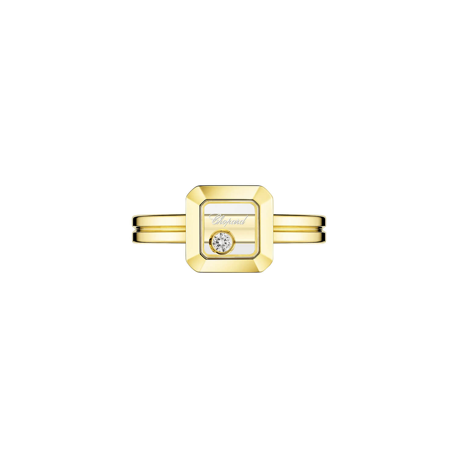 Bague Chopard Happy Diamonds Icons en or jaune et diamant, taille 53