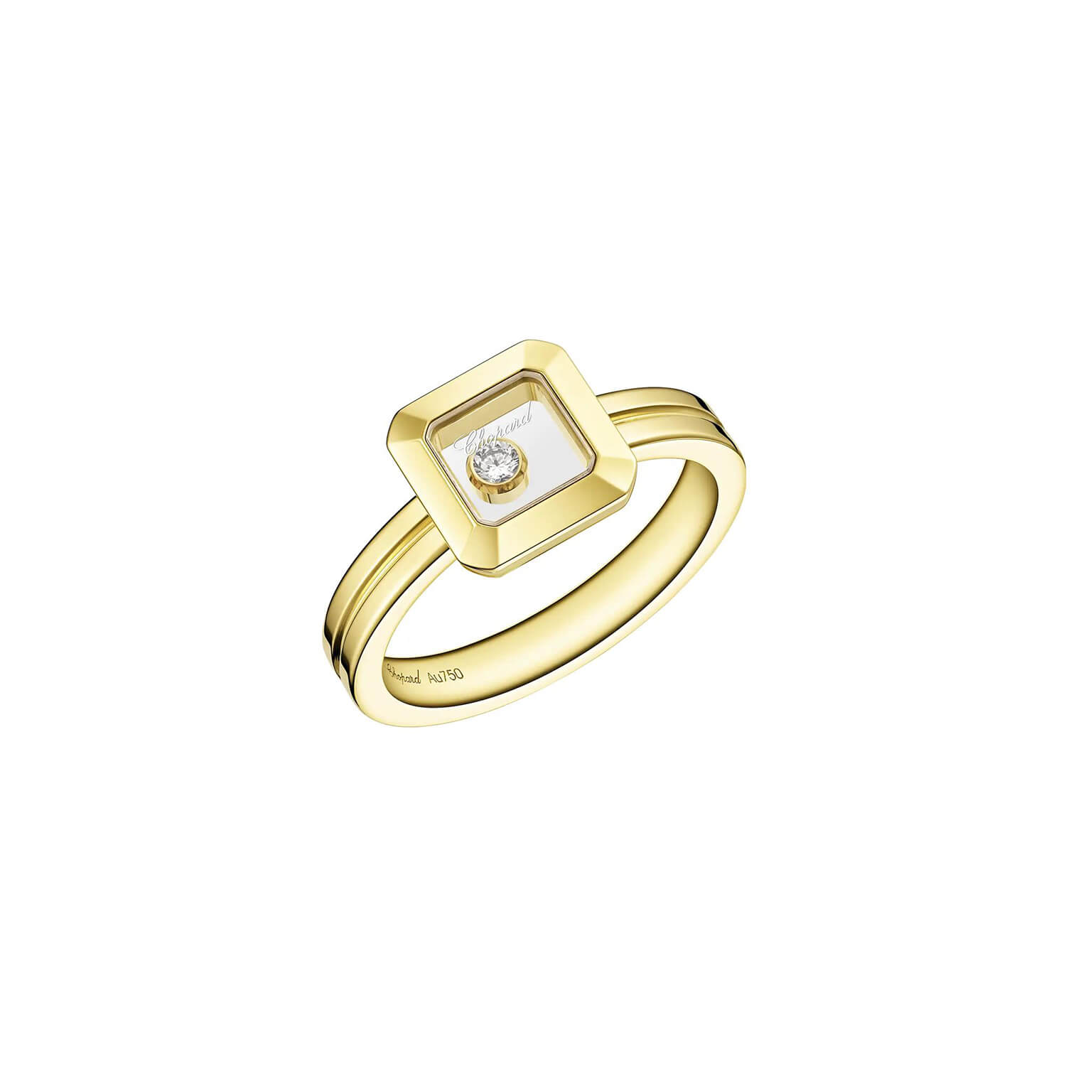 Bague Chopard Happy Diamonds Icons en or jaune et diamant, taille 53