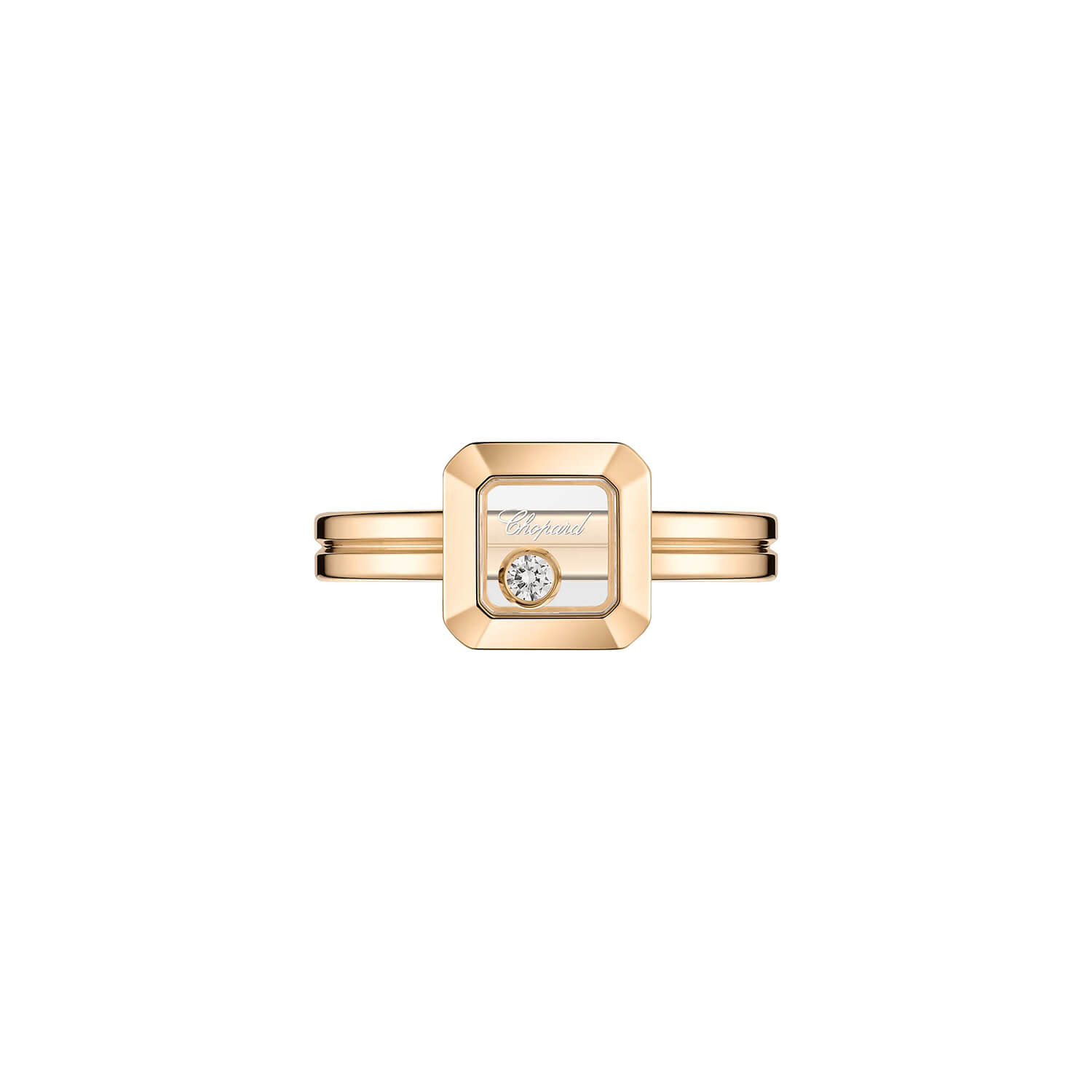 Bague Chopard Happy Diamonds Icons en or rose et diamant, taille 52
