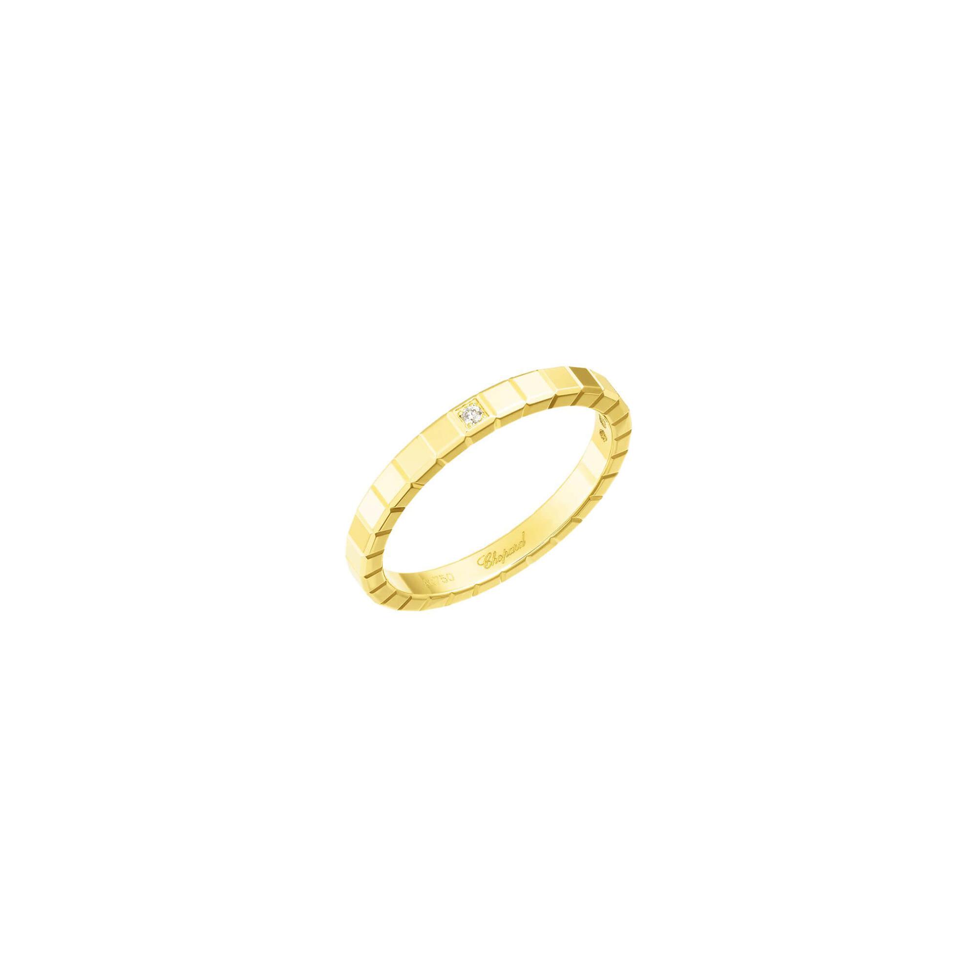 Bague Chopard Ice Cube en or jaune et diamant, taille 52