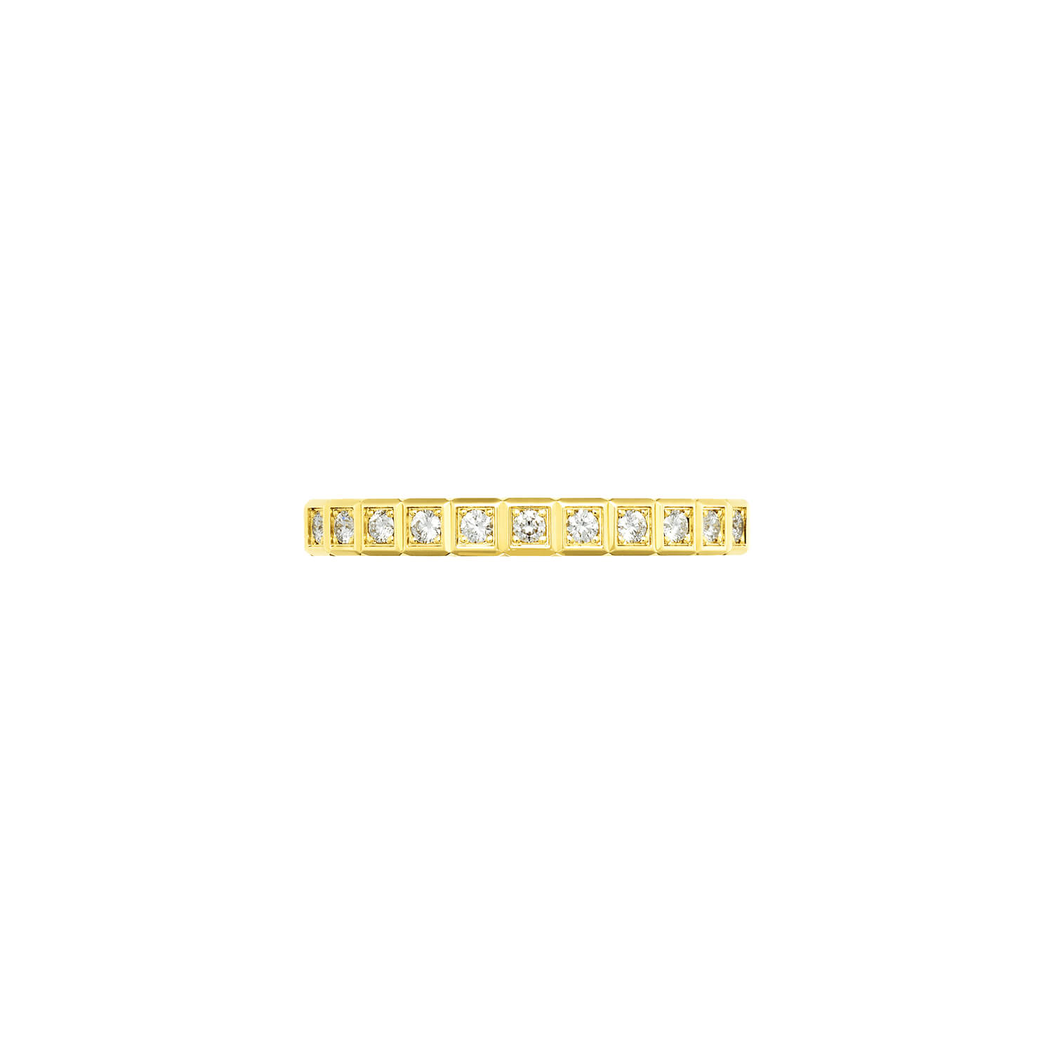 Bague Chopard Ice Cube en or jaune et diamants semi-sertis, taille 53