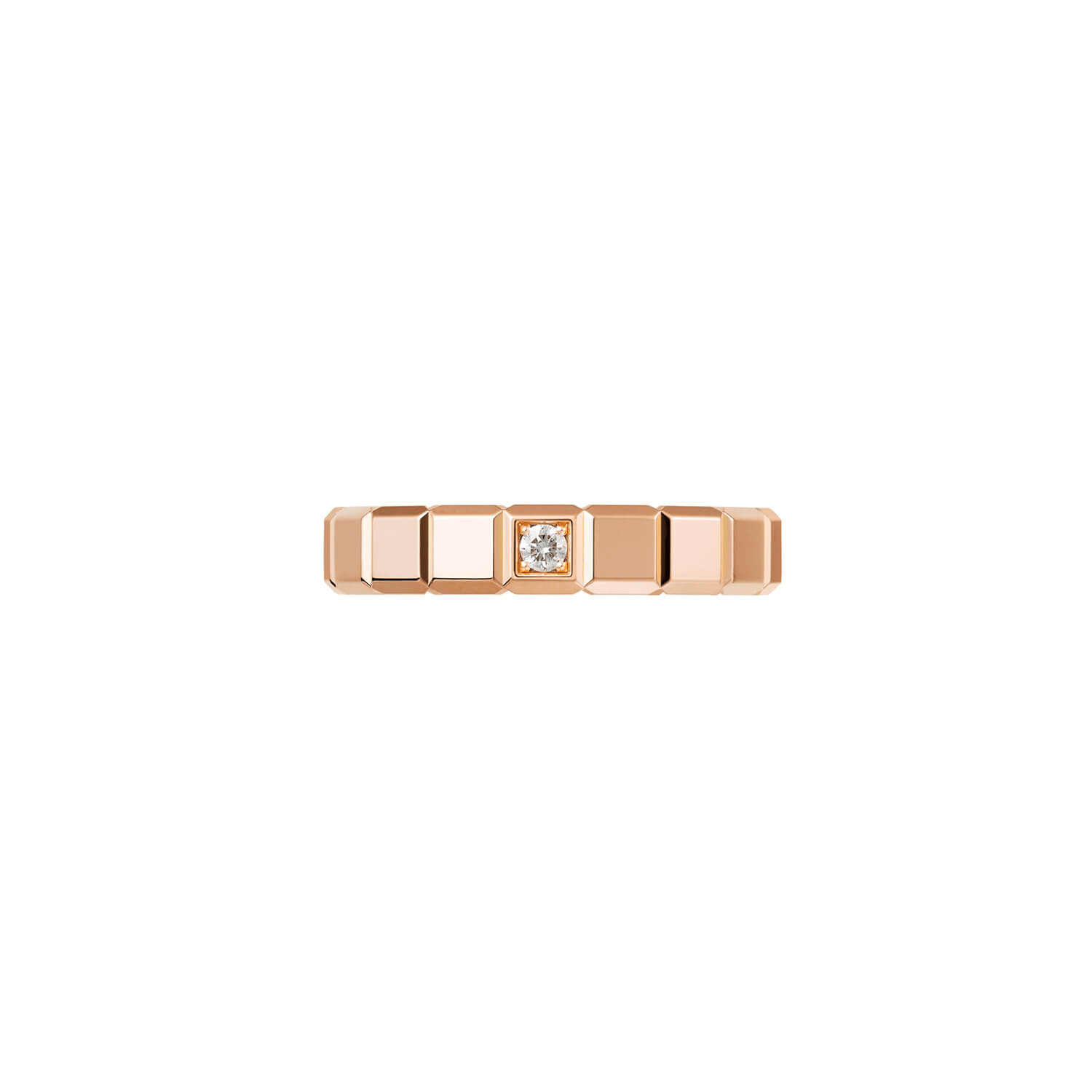 Bague Chopard Ice Cube en or rose et diamant, taille 54