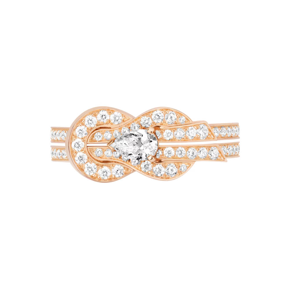 Bague FRED Chance Infinie, moyen modèle, en or rose et diamants