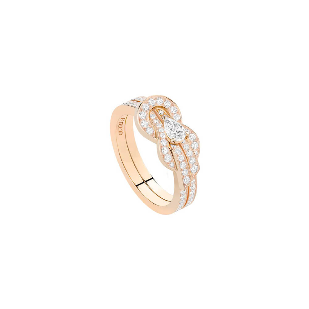 Bague FRED Chance Infinie, moyen modèle, en or rose et diamants