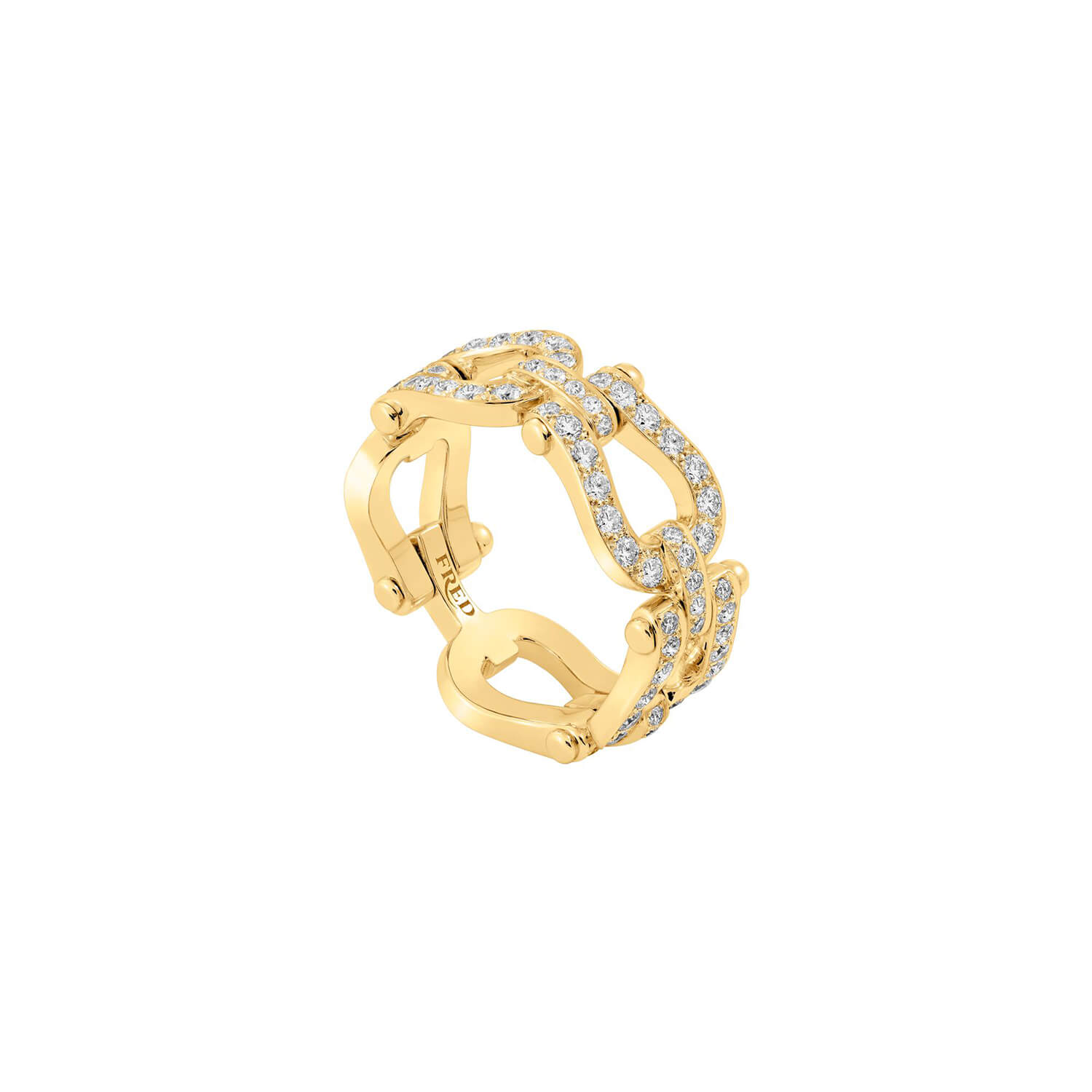Bague FRED Force 10 Moyen Modèle en or jaune et diamants