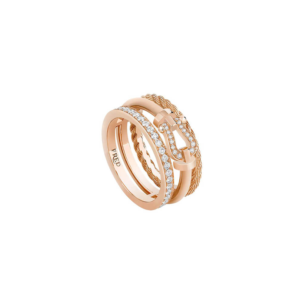 Bague FRED Force 10 Rise en or rose et diamants