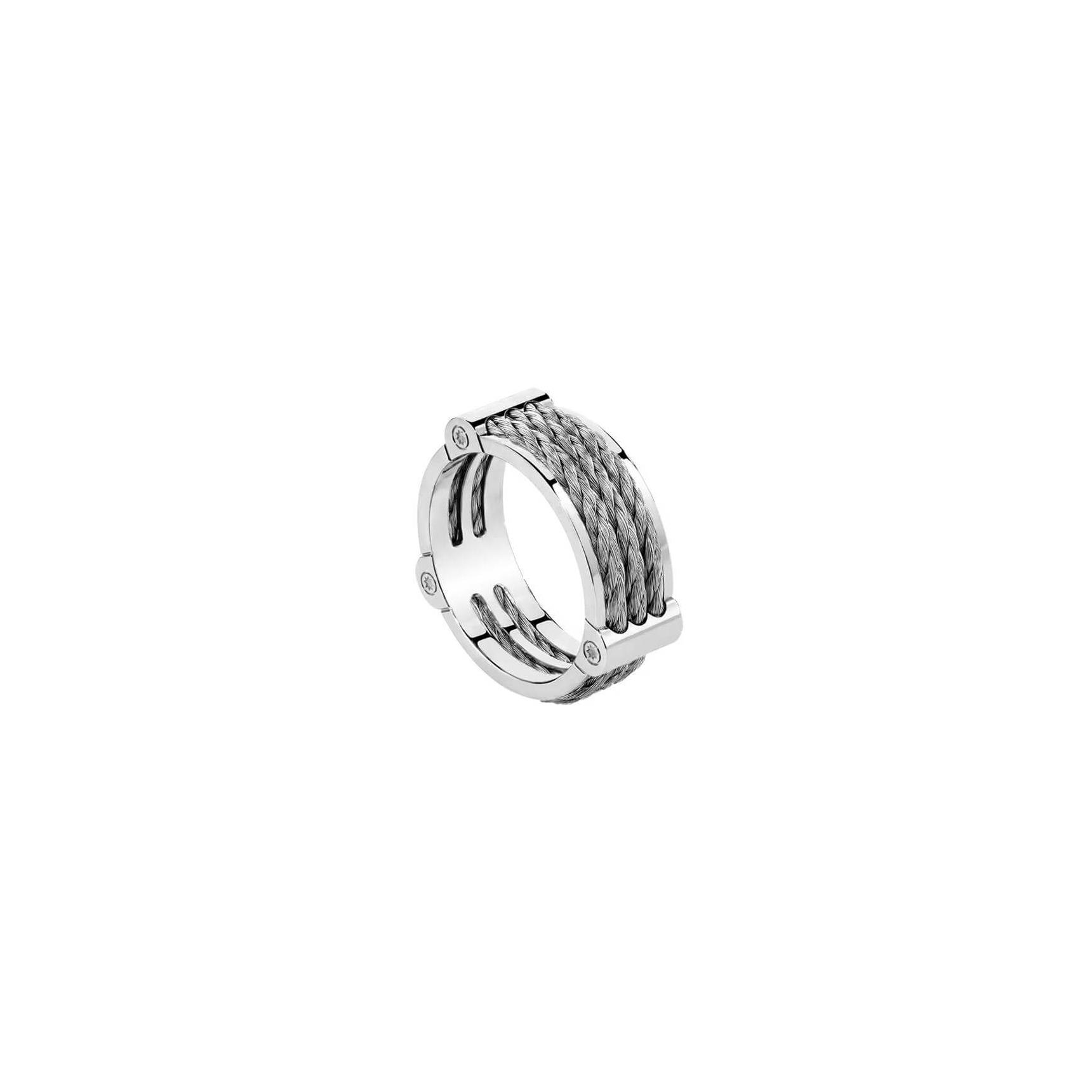 Bague FRED Force 10 Winch en or blanc et acier