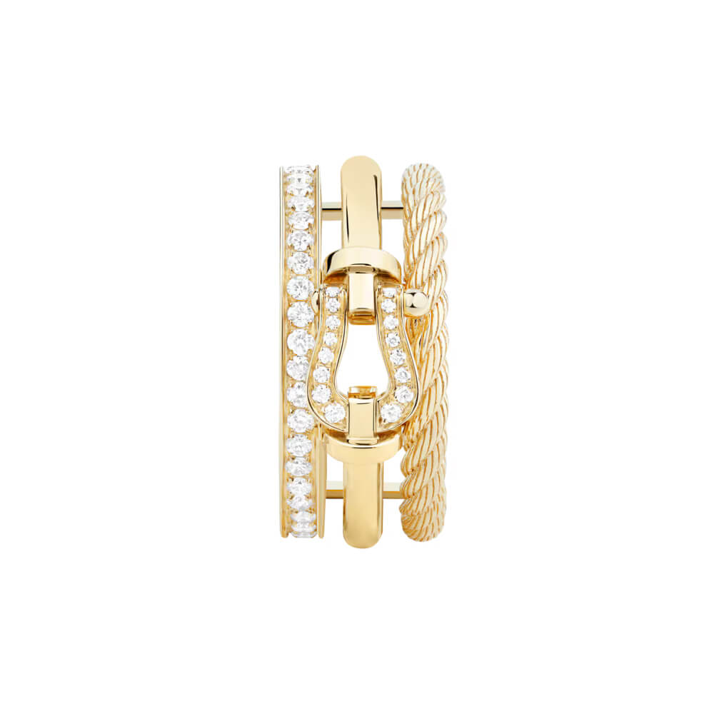 Bague FRED Force 10 Rise en or jaune et diamants