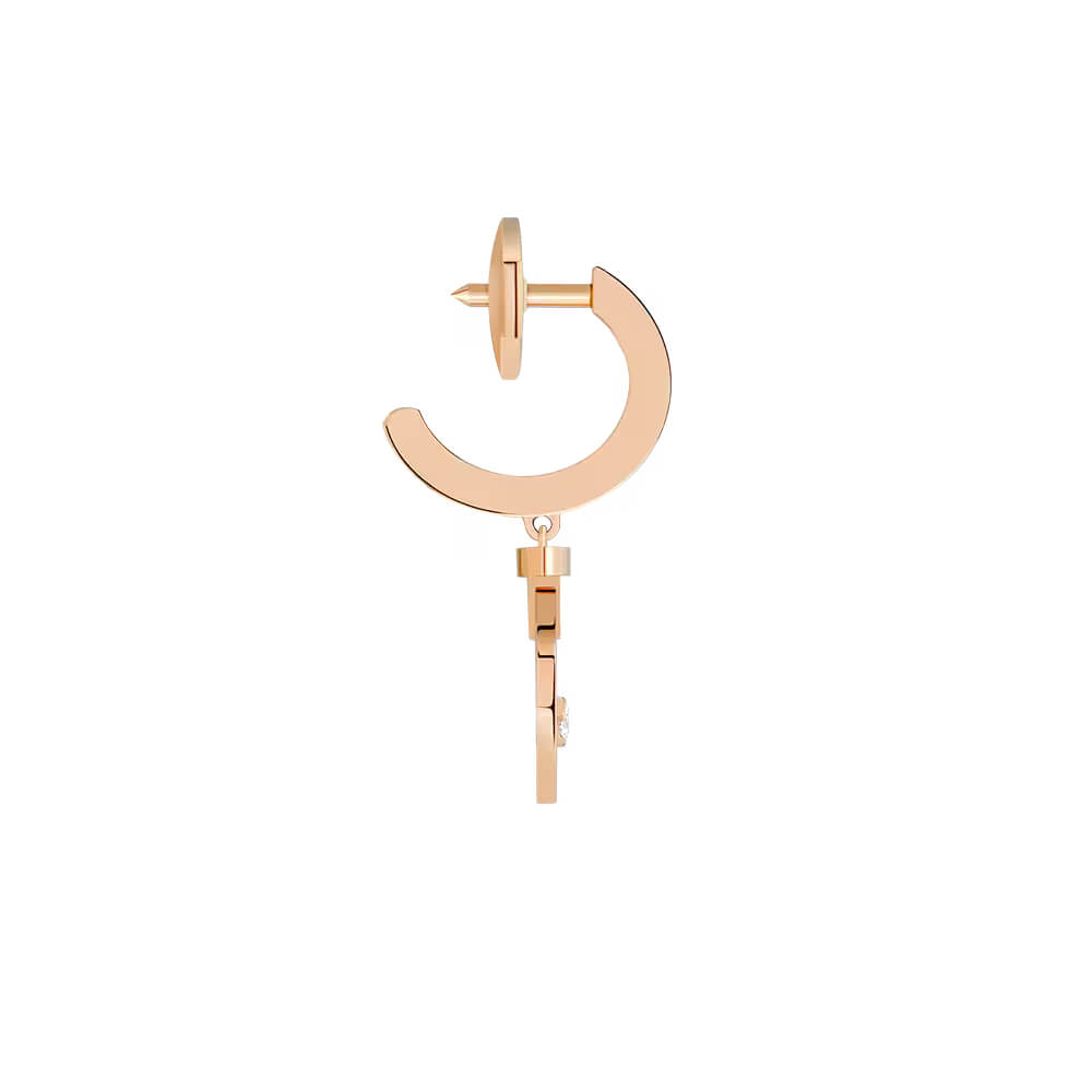 Mono boucle d'oreille FRED Pretty Woman en or rose, semi pavée de diamants