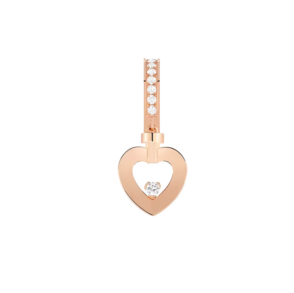 Mono boucle d'oreille FRED Pretty Woman en or rose, semi pavée de diamants