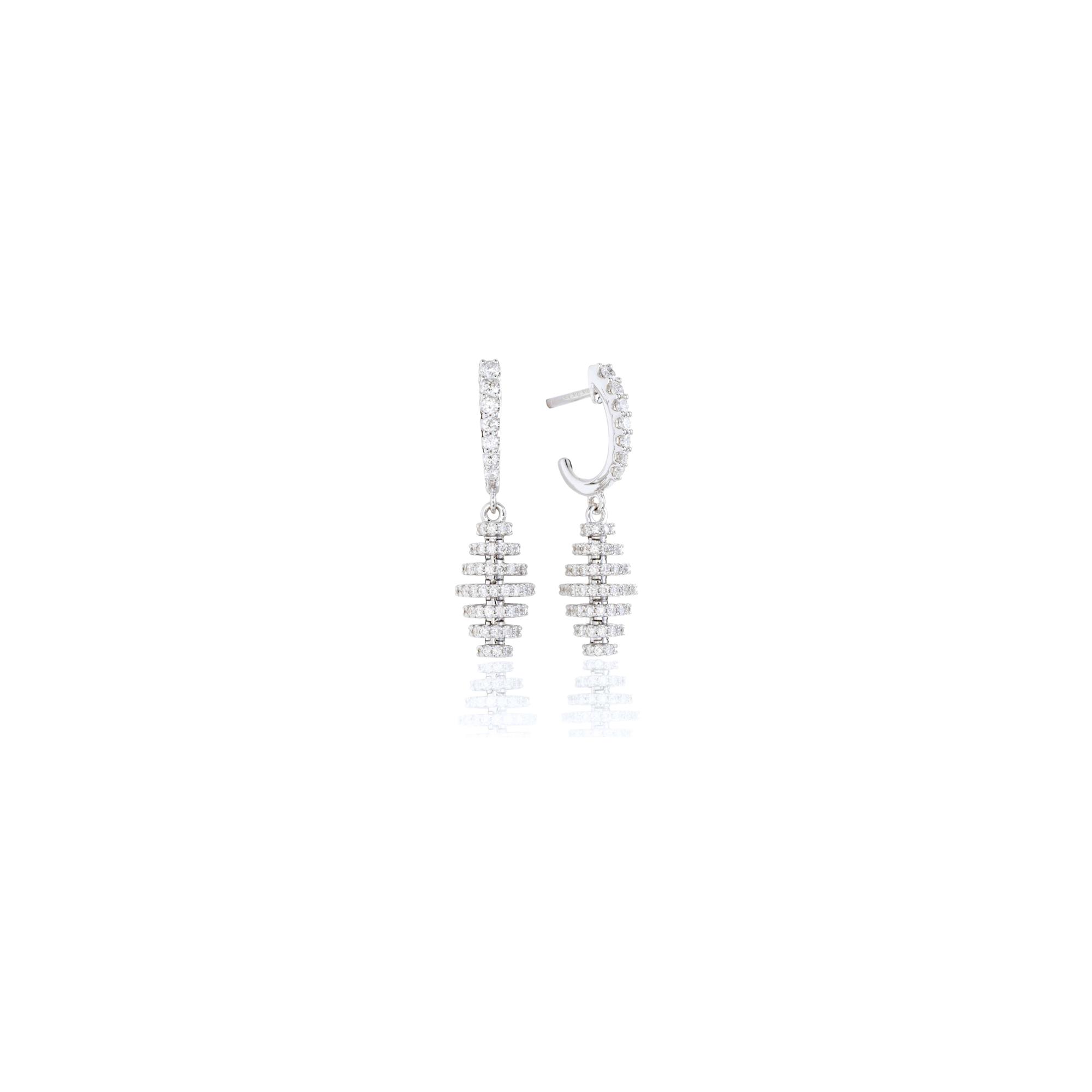 Boucles d'oreilles Raynal Roulis en or blanc et diamants