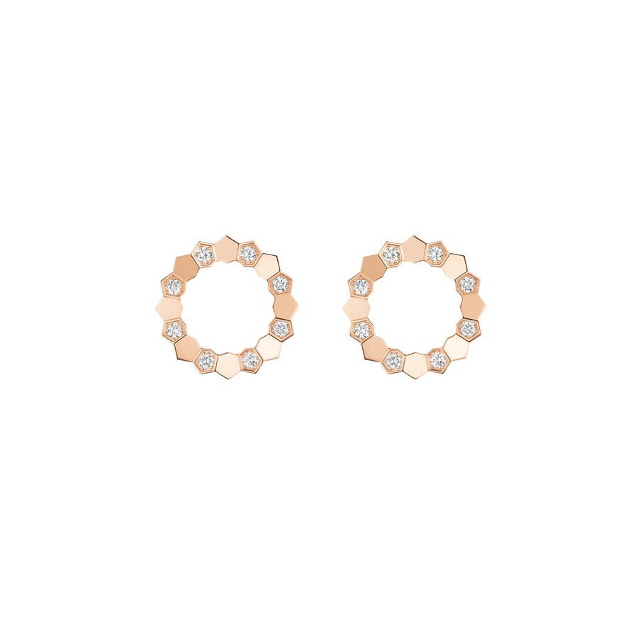 Boucles d'oreilles Chaumet Bee de Chaumet en or rose et diamants