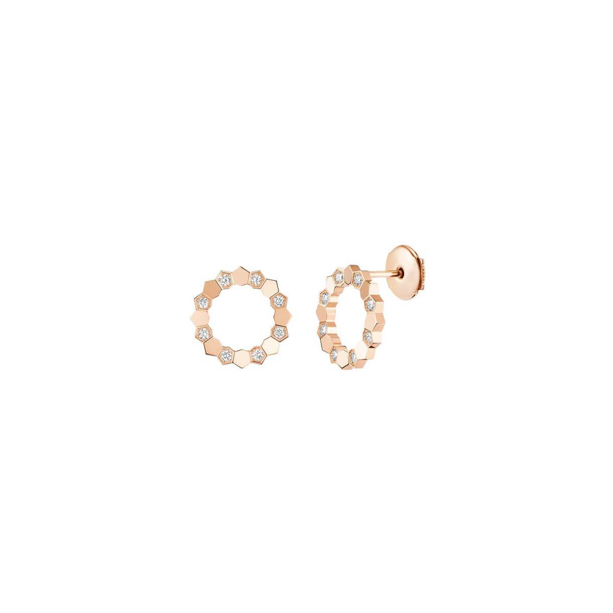 Boucles d'oreilles Chaumet Bee de Chaumet en or rose et diamants