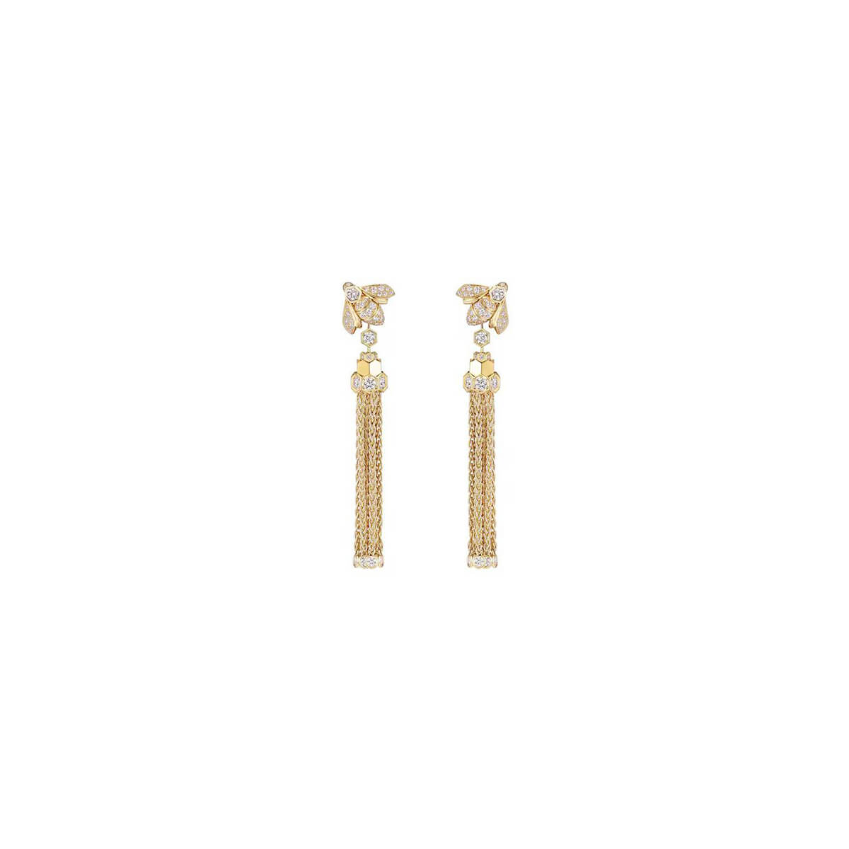 Boucles d'oreilles Pompon Chaumet Bee de Chaumet en or jaune et diamants