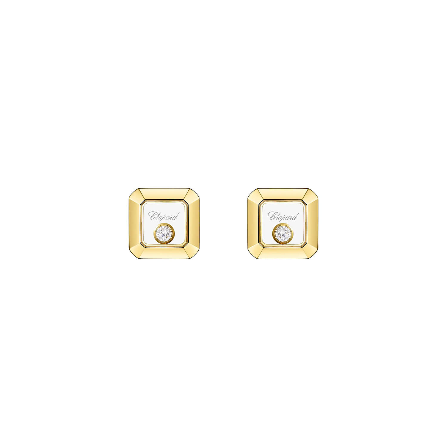 Boucles d'oreilles Chopard Happy Diamonds Icons en or jaune et diamants