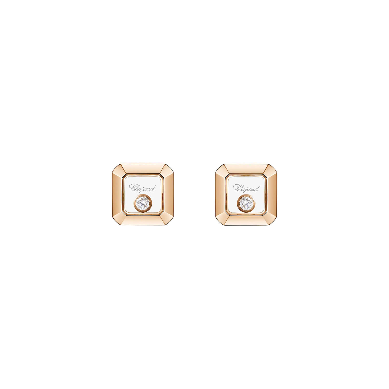 Boucles d'oreilles Chopard Happy Diamonds Icons en or rose et diamants