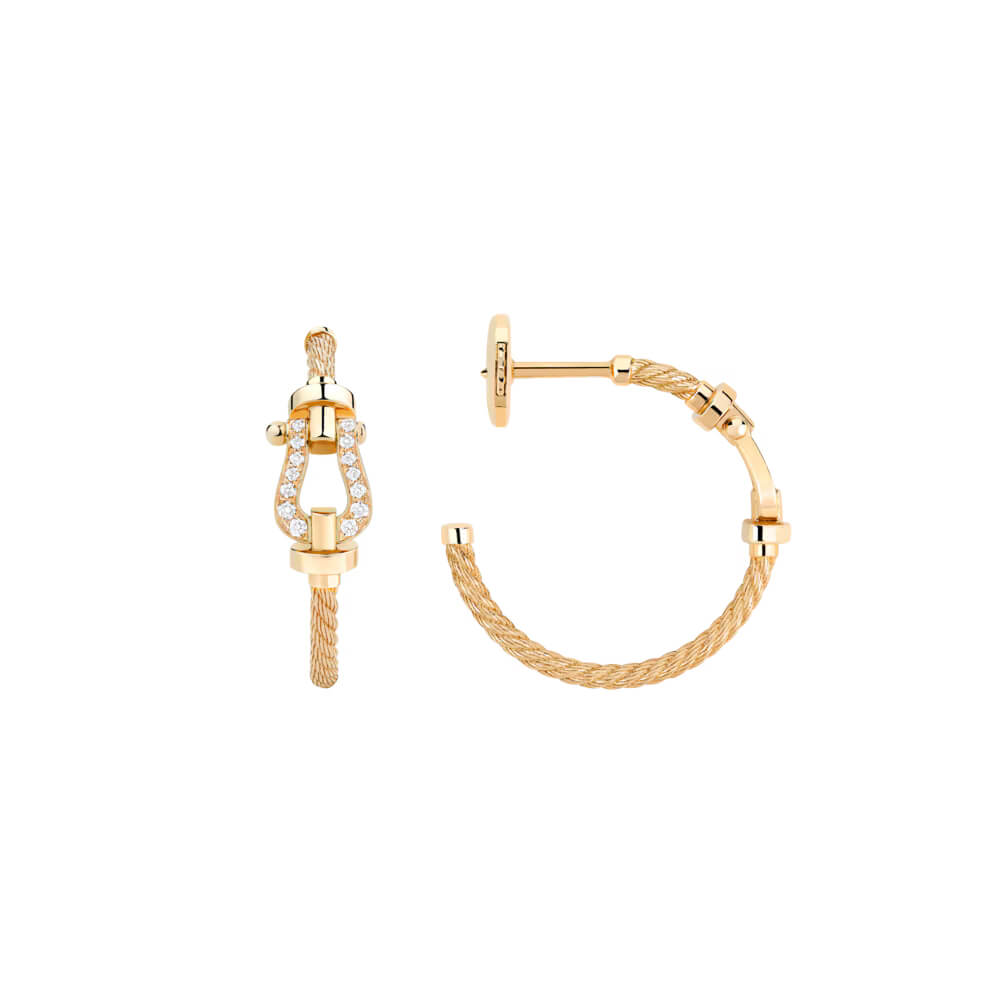 Boucles d'oreilles FRED Force 10 en or jaune et diamants