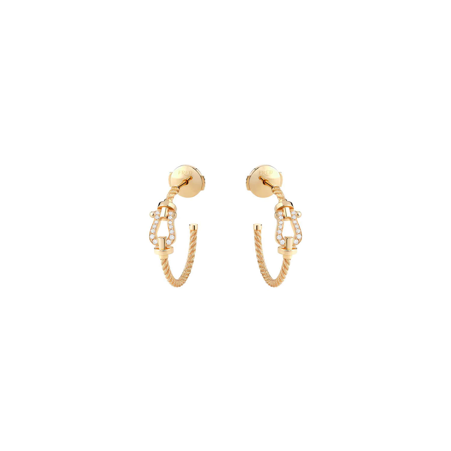 Boucles d'oreilles FRED Force 10 en or jaune et diamants