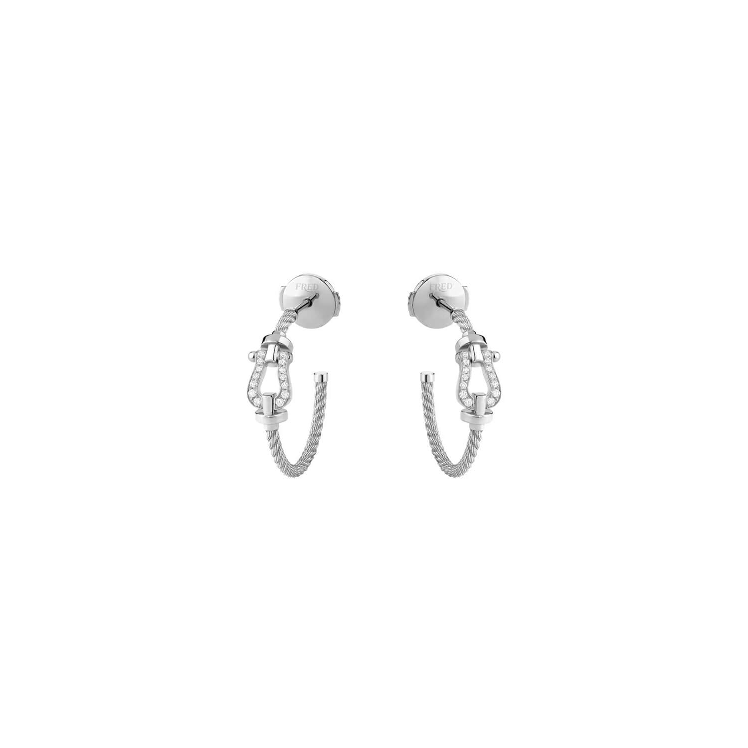 Boucles d'oreilles FRED Force 10 en or blanc et diamants