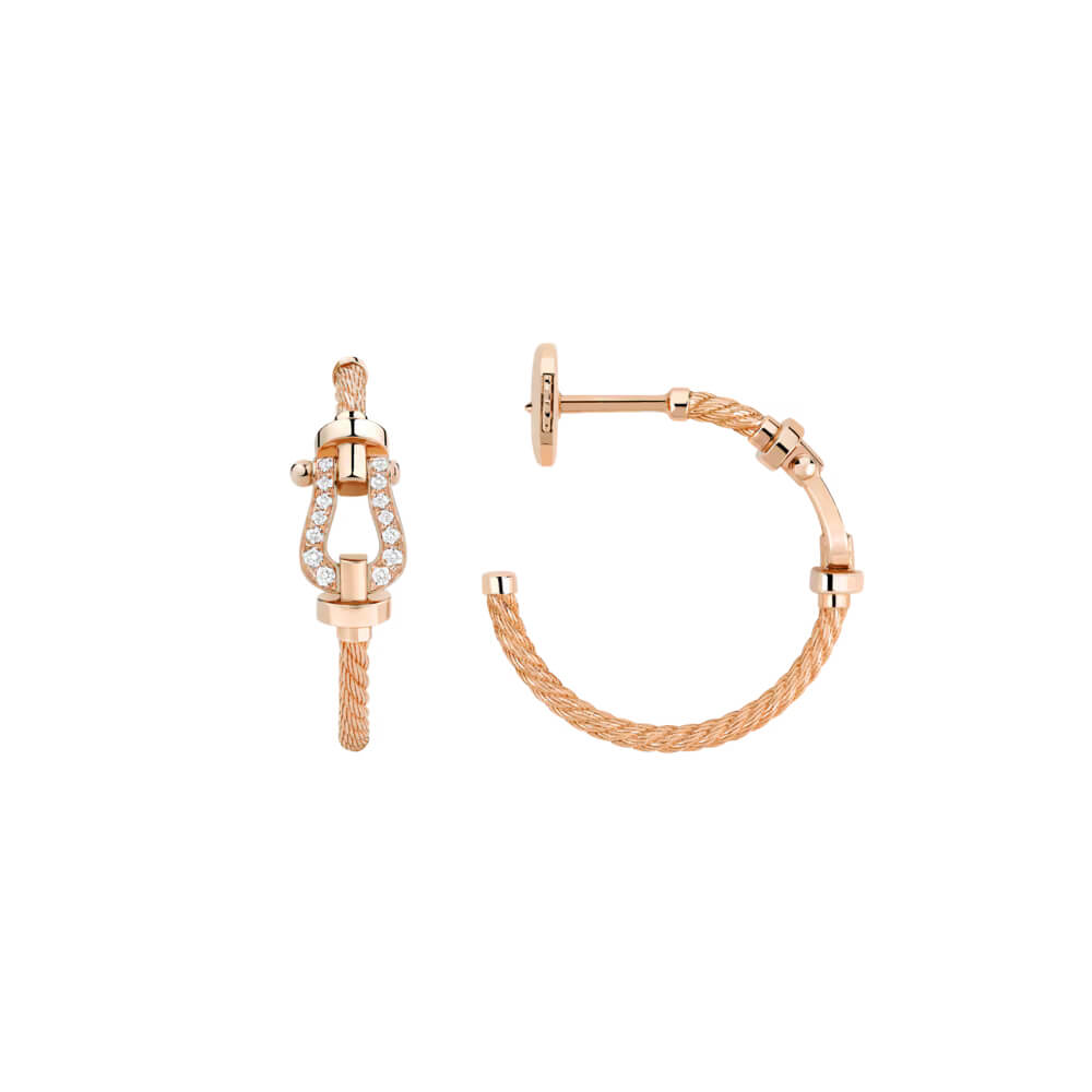 Boucles d'oreilles FRED Force 10 en or rose et diamants