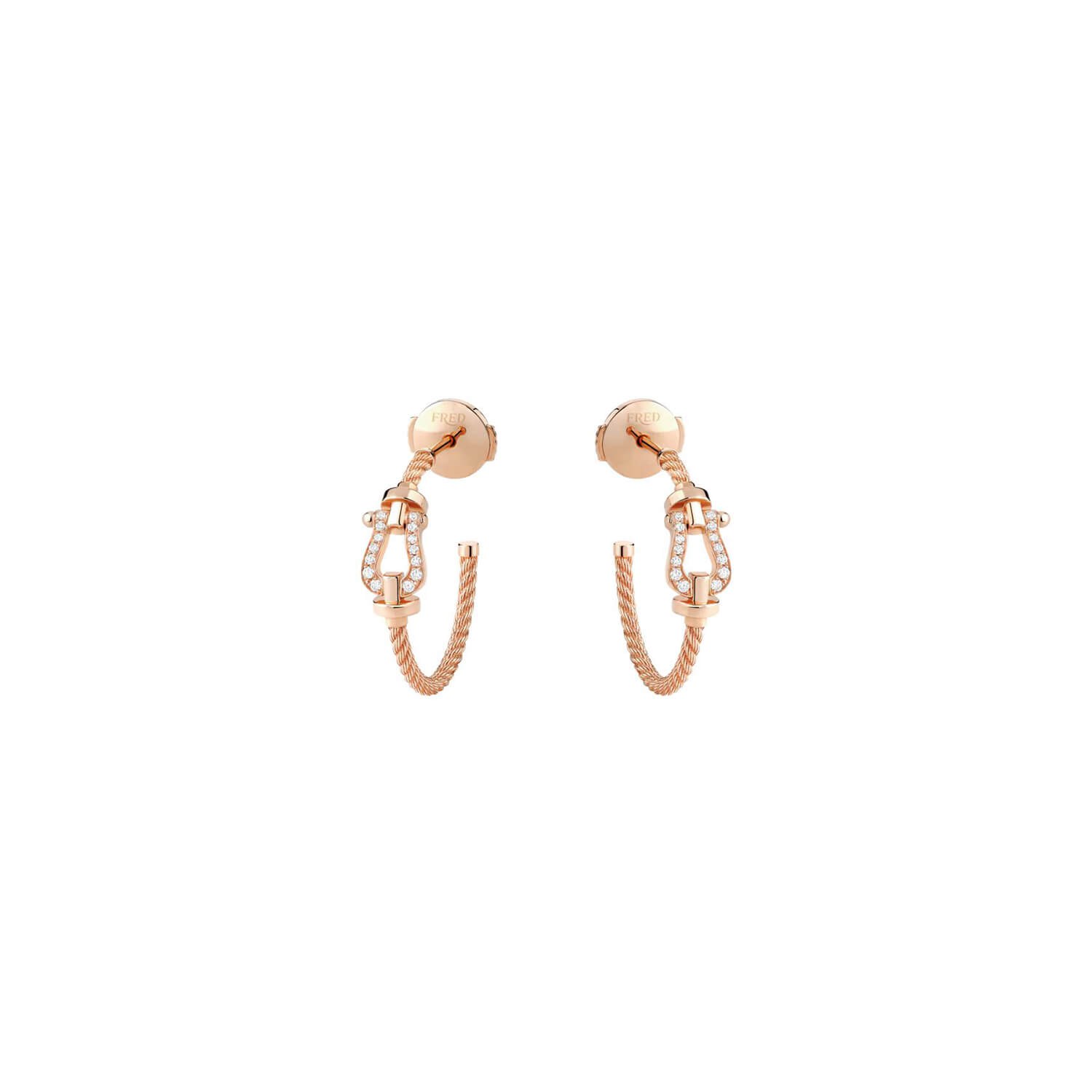 Boucles d'oreilles FRED Force 10 en or rose et diamants